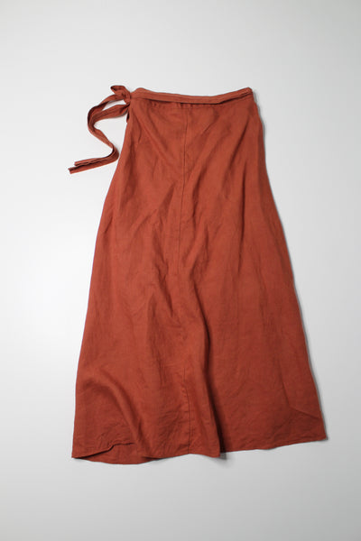 Aritzia Wilfred terracotta ‘Eleta’ linen wrap skirt, size small