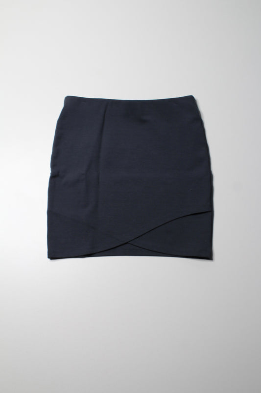 Aritzia Talula slate blue faux wrap 'primrose' body con mini skirt, size small