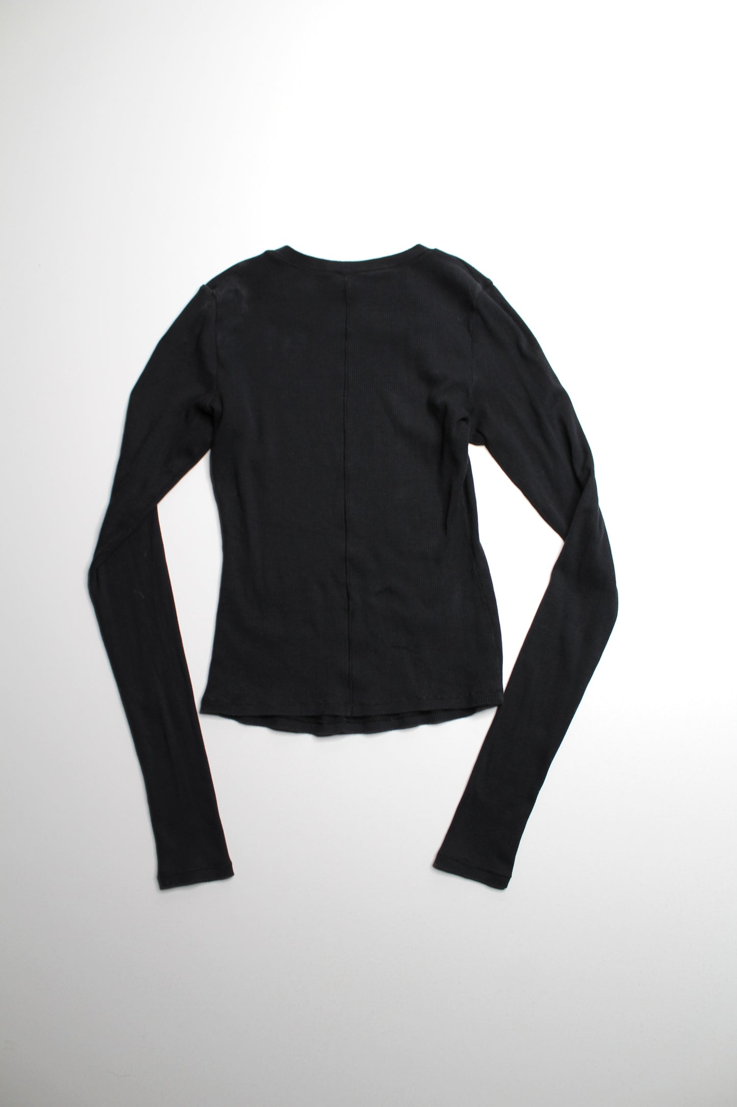 Skims black ribbed long sleeve, size xs