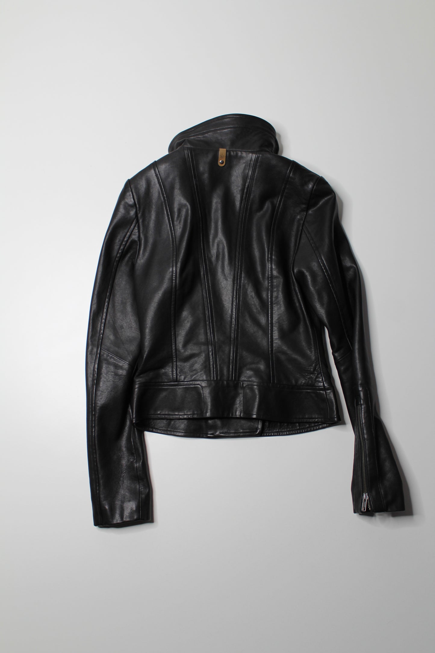 Mackage black leather jacket, size xs