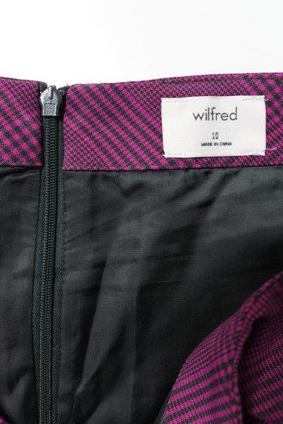 Aritzia Wilfred purple plaid mini skirt, size 10