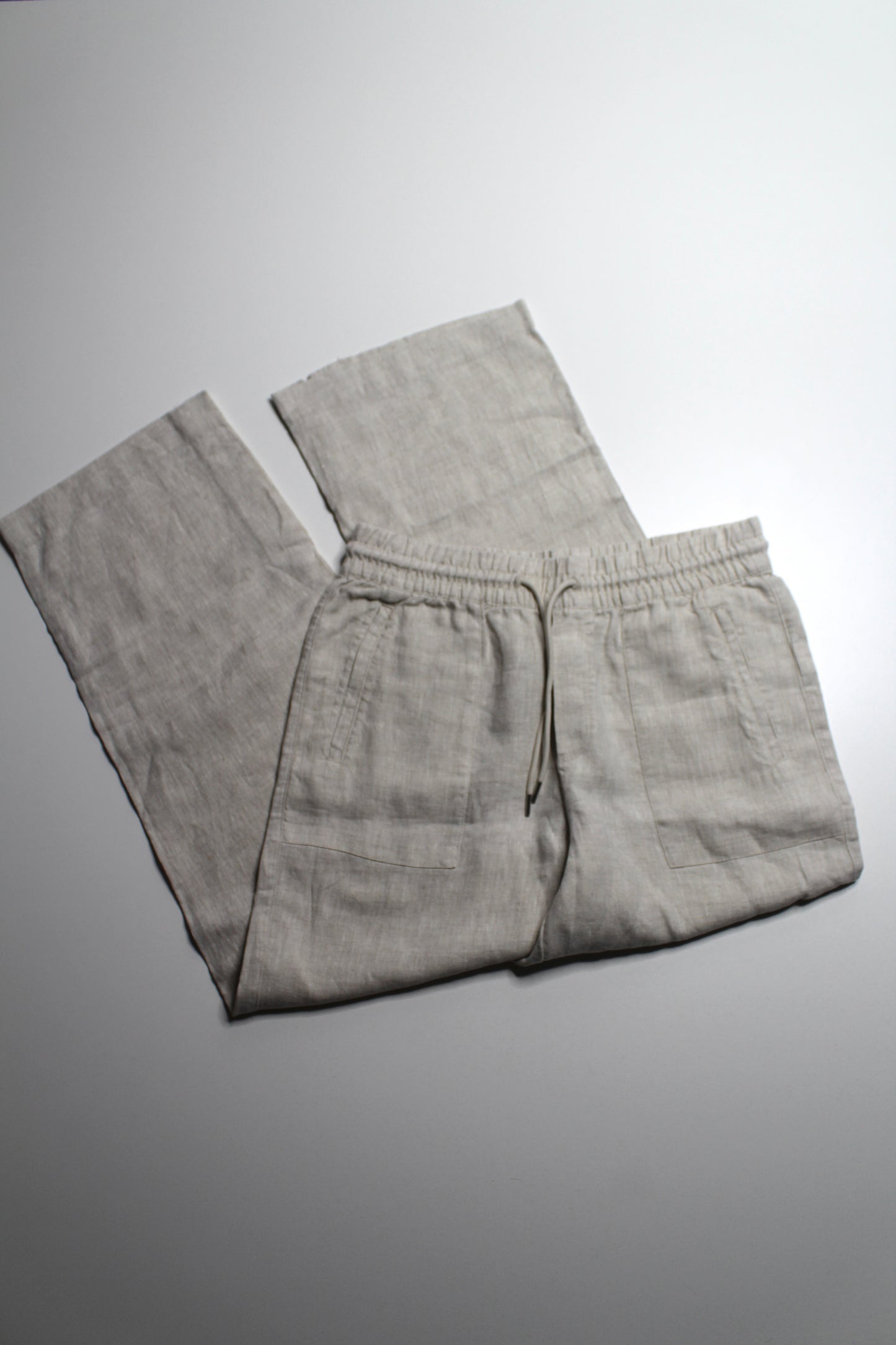 Athleta light beige ‘retreat linen wide leg’ pants, size medium *new without tags
