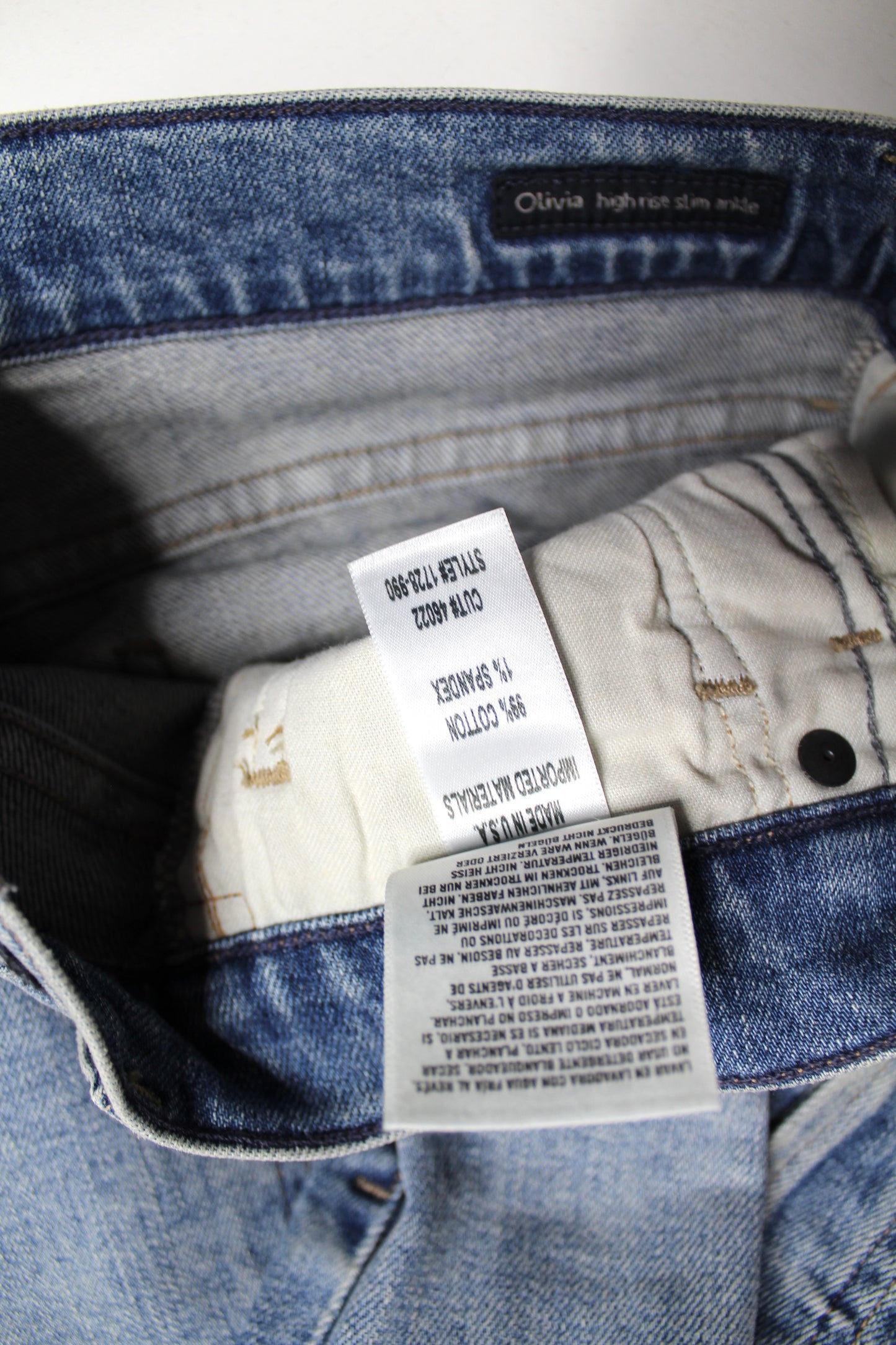 Citizens of Humanity ‘Olivia’ high rise slim ankle jeans, size 27