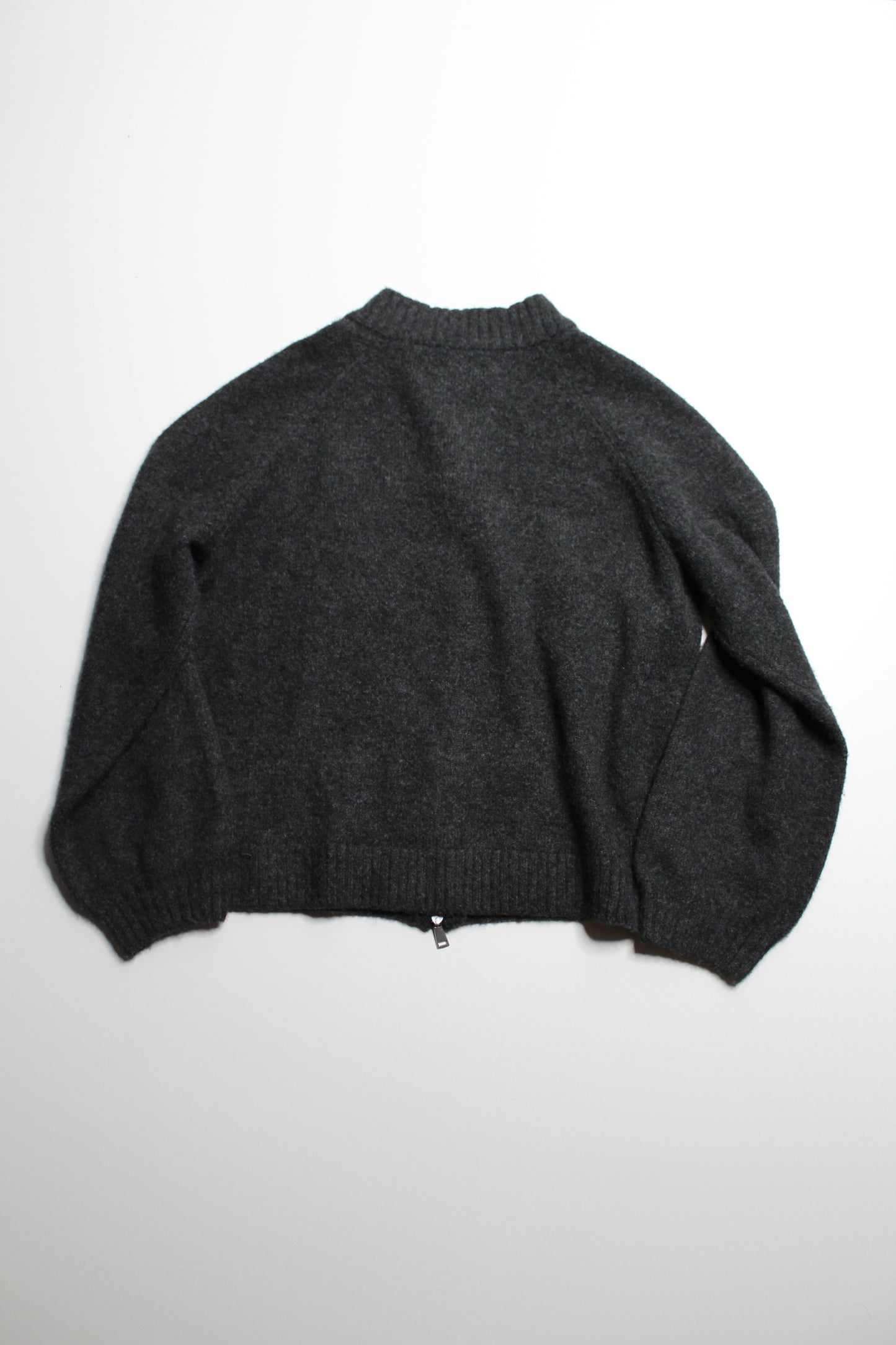 Smash + Tess dark grey knit zip up sweater, size M/L (loose fit)