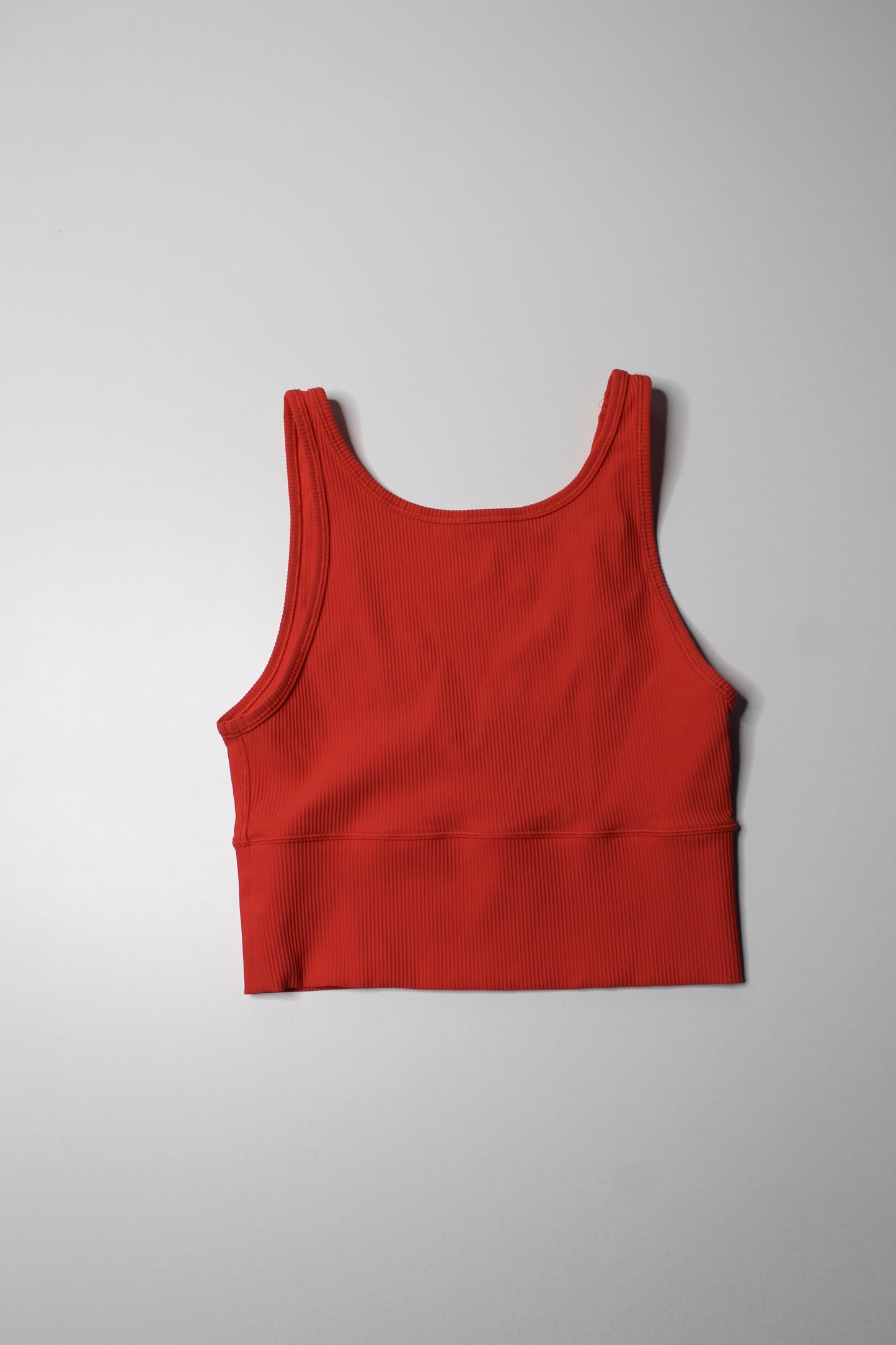 Lululemon orange ‘power pivot’ tank, Size 4 *ribbed