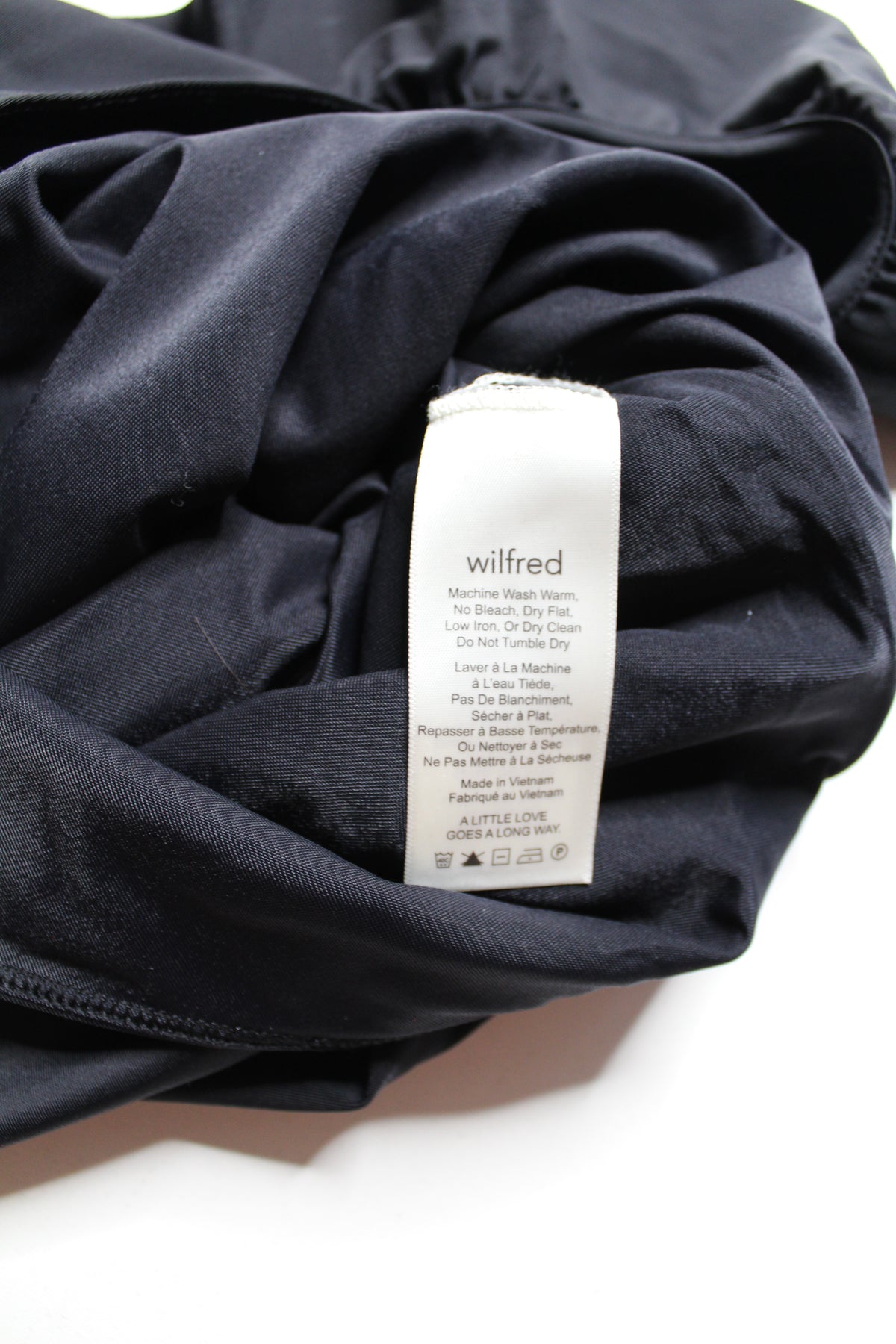 Aritzia Wilfred black ‘danette’ ruffle swimsuit, size small