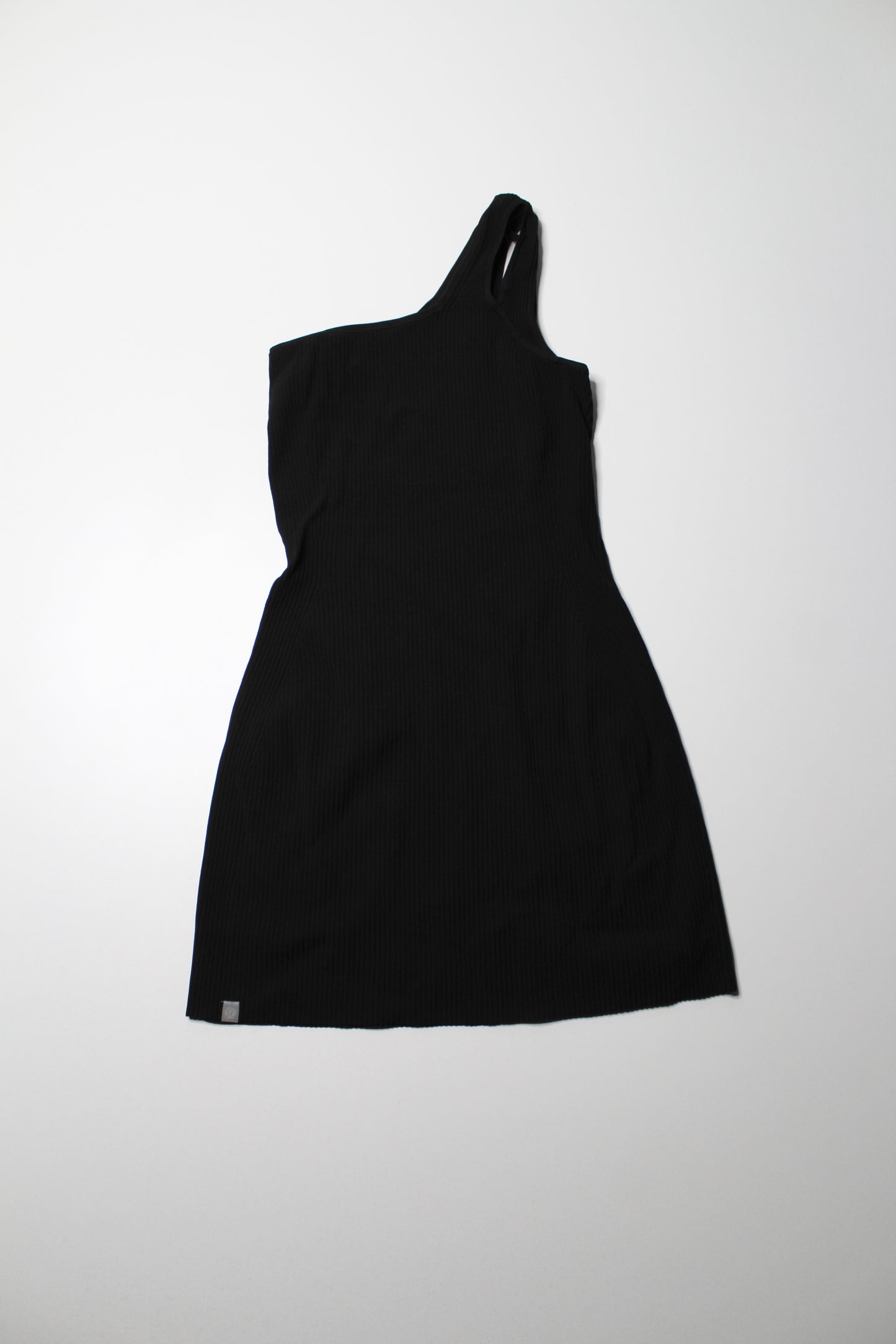 Lululemon black one shoulder ribbed dress, size medium (price reduced: was $68)