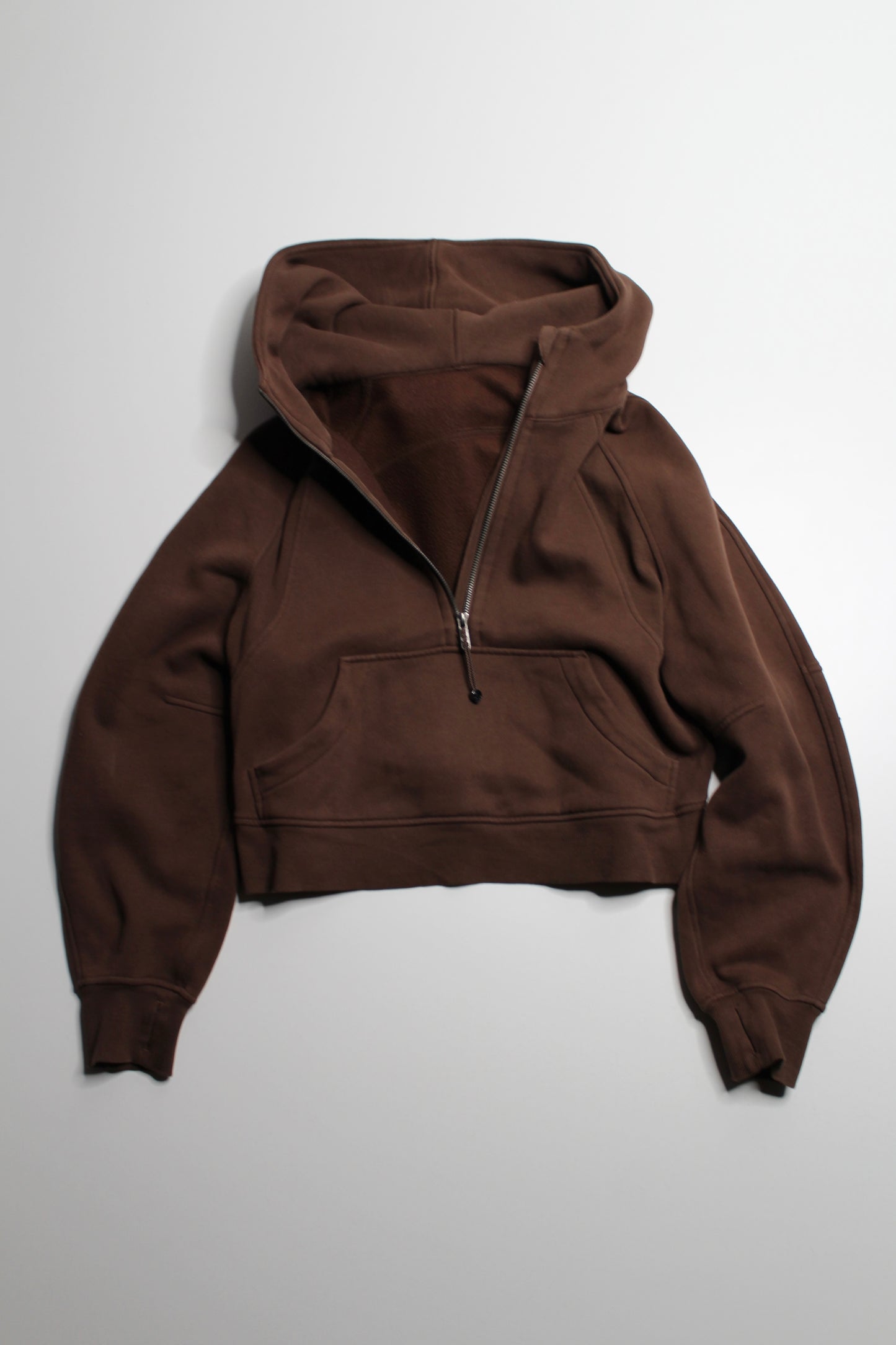 Lululemon brown 'oversized scuba 1/2 zip' hoodie size xs/s (fits 4/6)