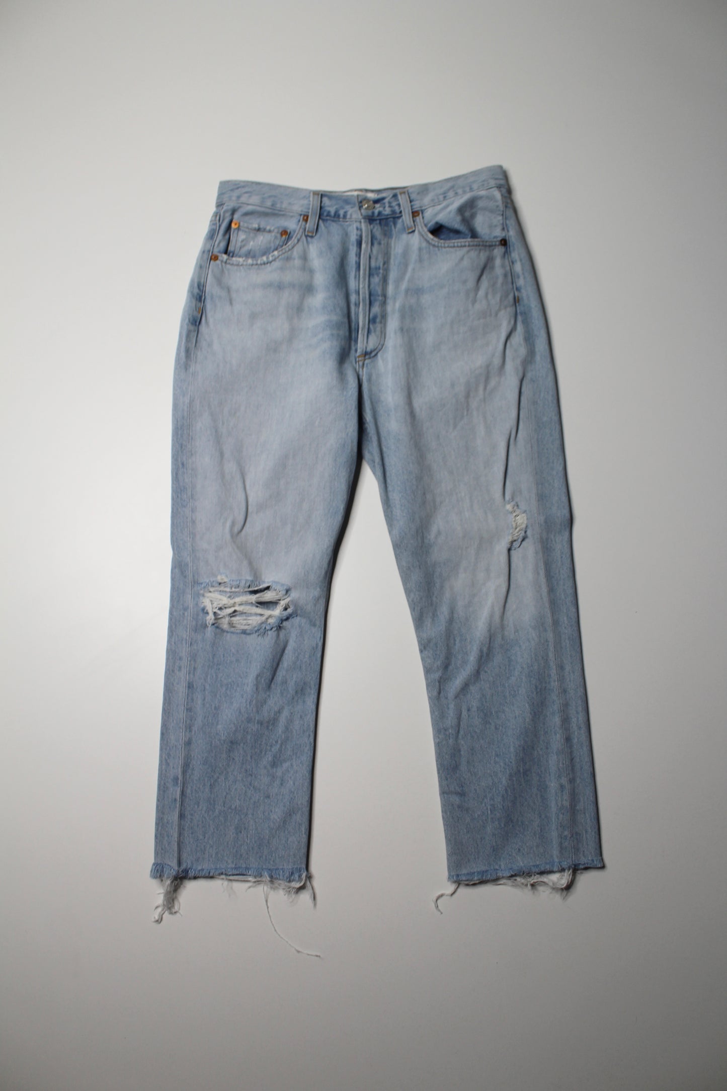 AGOLDE light wash ‘riley crop’ jeans, size 28 (24”)