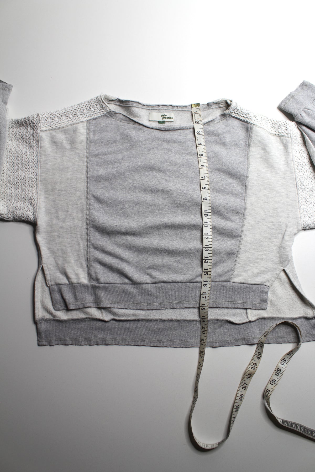 Anthropologie Daily Practice crew-neck lace panel sweatshirt, size xs (oversized) Fits up to medium *matching joggers available