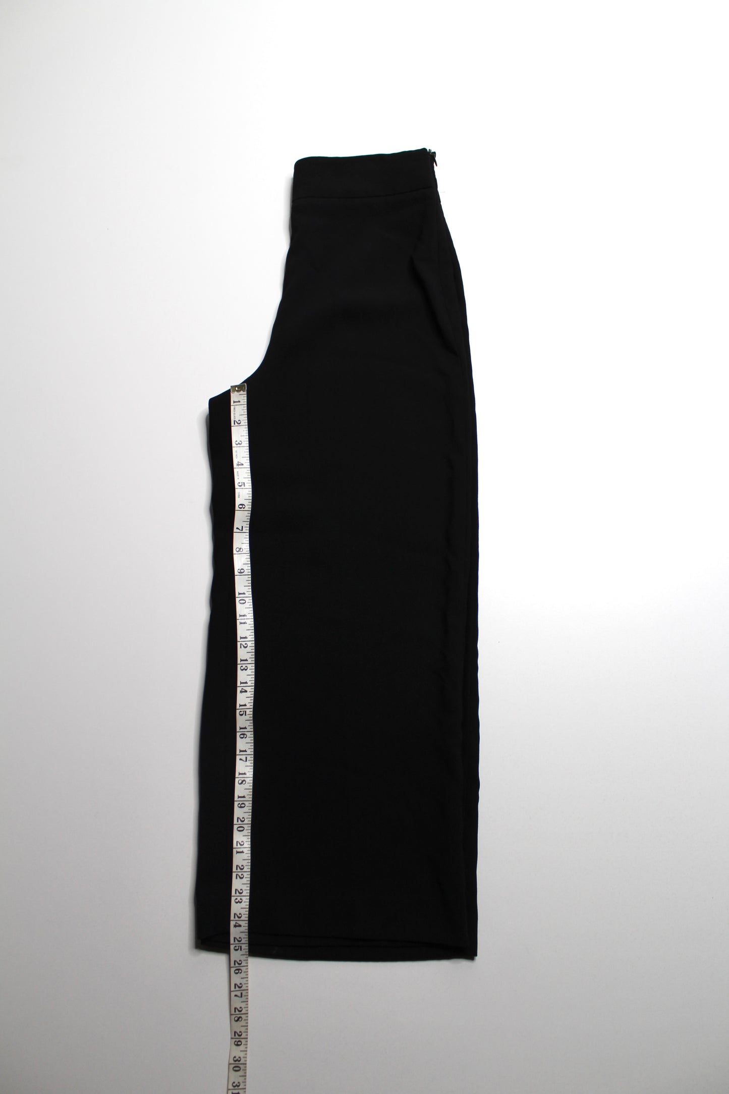 Zara black high rise wide leg crop trouser, size medium