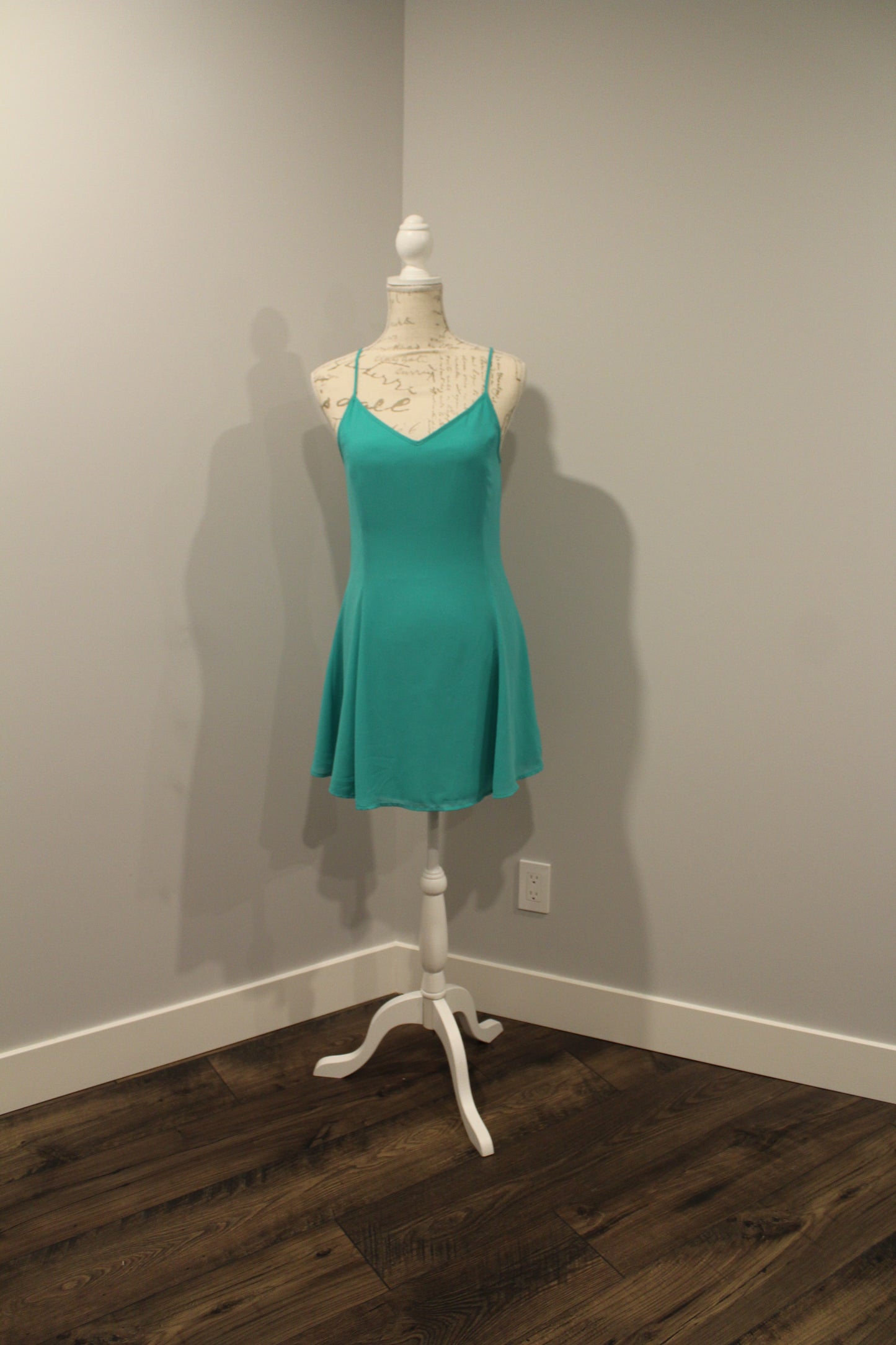 Naked Zebra green slip fit and flare dress, size small (additional 30% off)