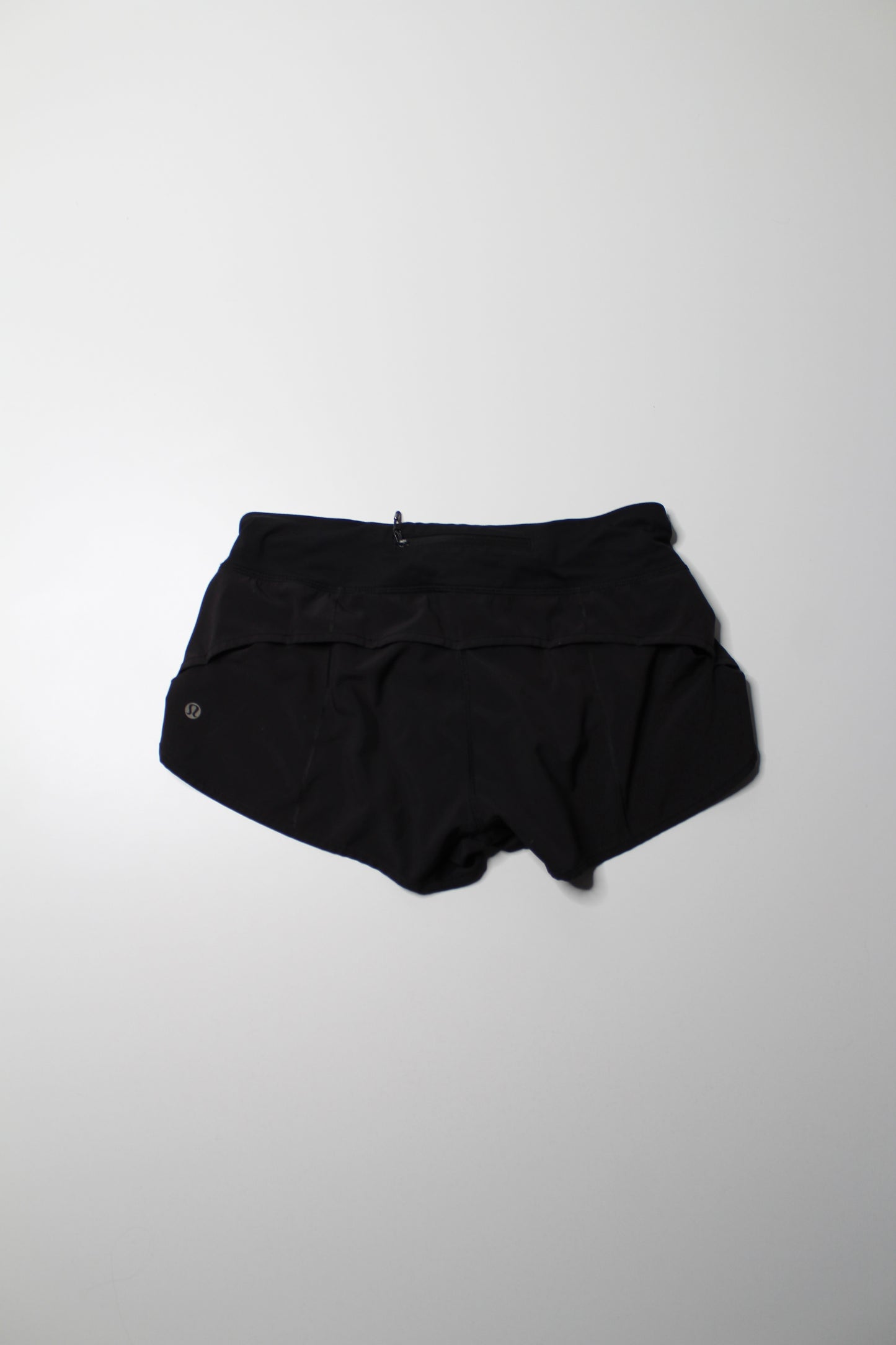 Lululemon black ‘speed’ shorts, size 6