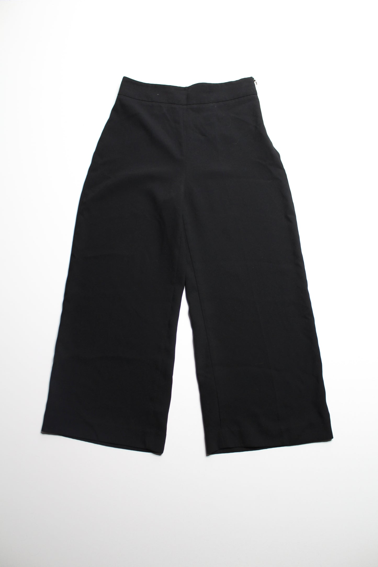 Zara black high rise wide leg crop trouser, size medium