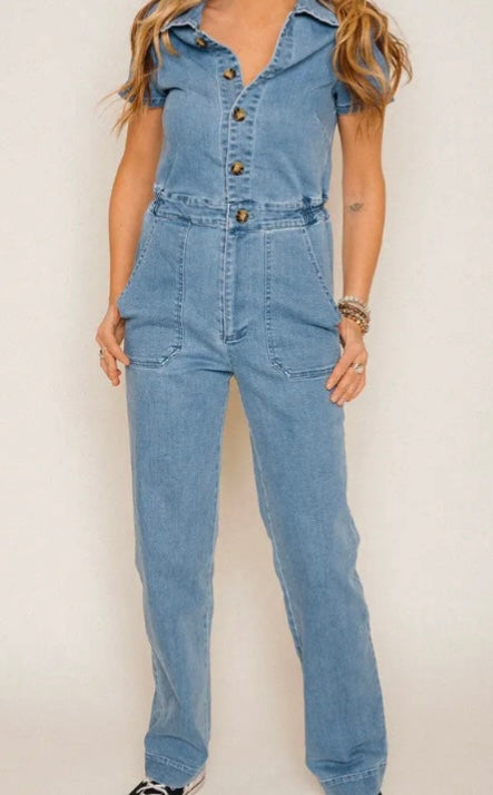 Jackson Rowe straight leg ‘chalet’ denim jumpsuit, size medium (additional 20% off)