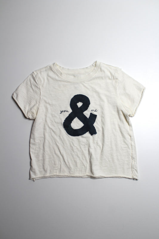 Anthropologie Pilcro ivory ‘you & me’ graphic t shirt, size small (sale: was $25)