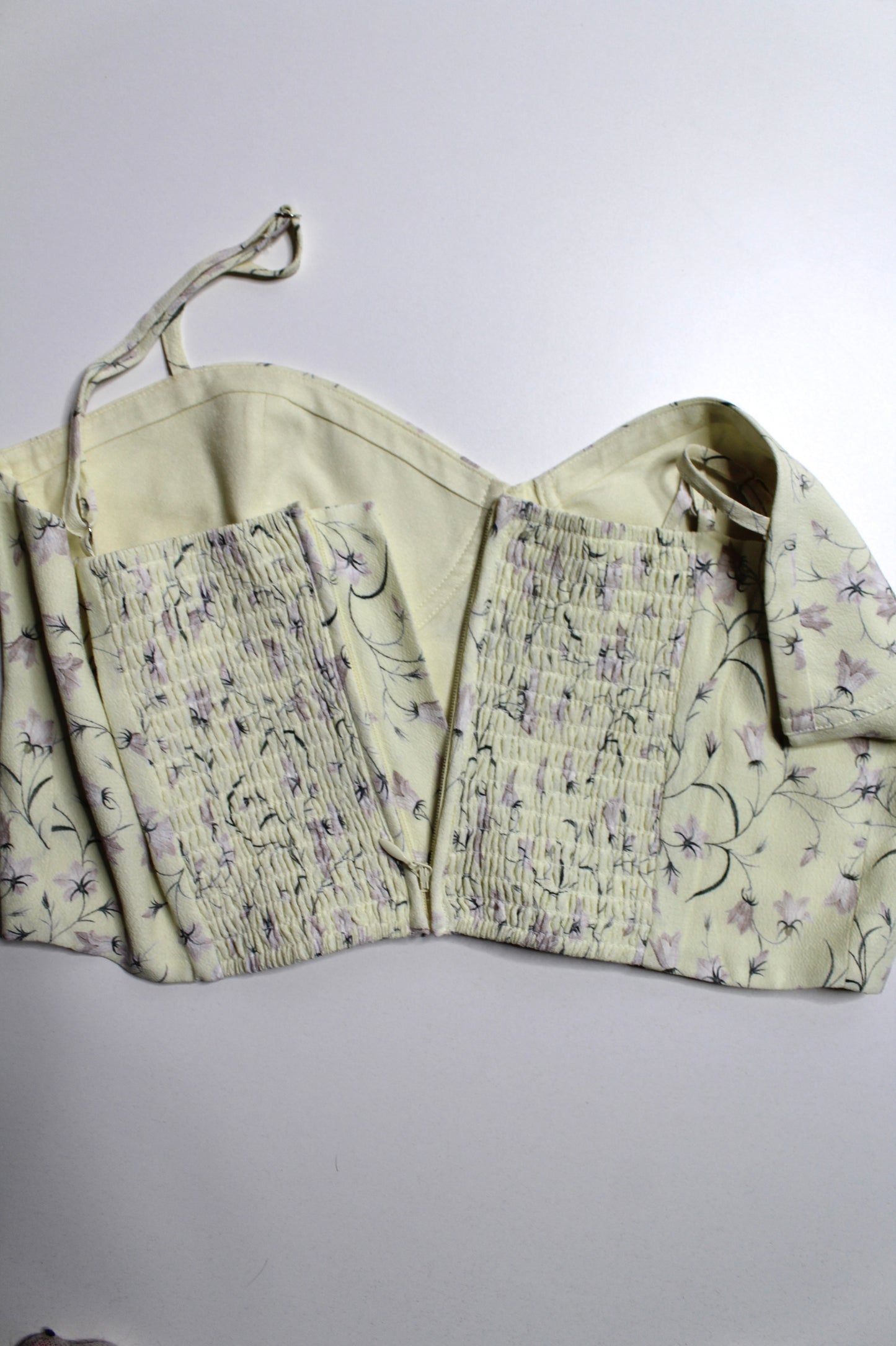 Aritzia Sunday Best yellow ‘Bonnie’ bustier cropped tank, size medium
