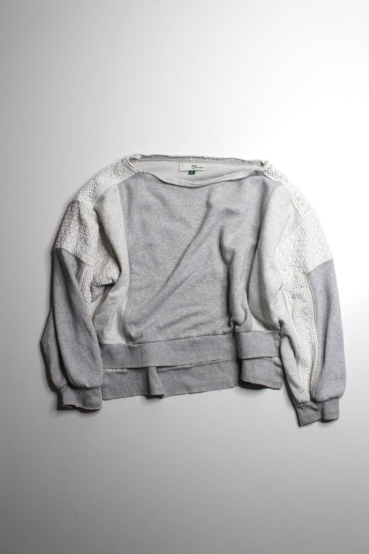 Anthropologie Daily Practice crew-neck lace panel sweatshirt, size xs (oversized) Fits up to medium *matching joggers available