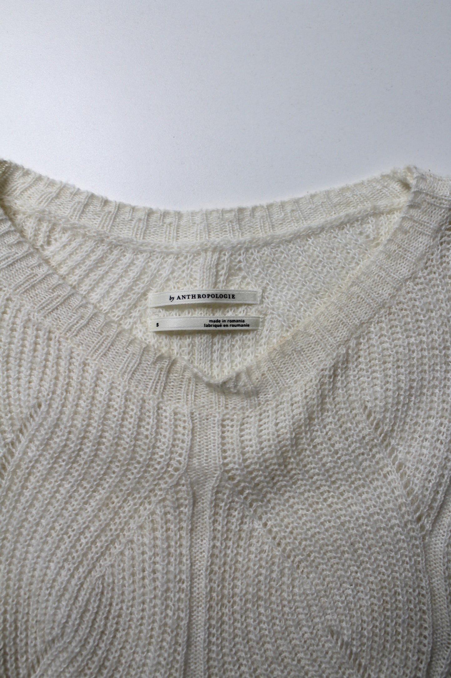 Anthropologie cream knit sweater, size small (loose fit) (additional 50% off)