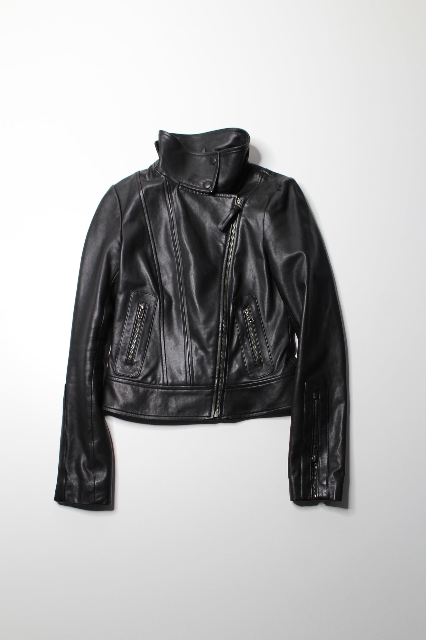 Mackage black leather jacket, size xs