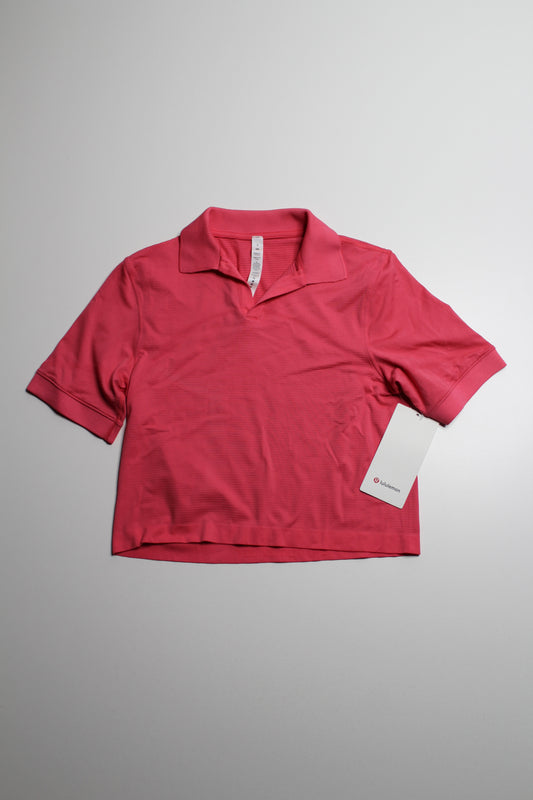 Lululemon lipgloss ‘swiftly tech polo’ short sleeve, size 4 (relaxed fit) *new with tags