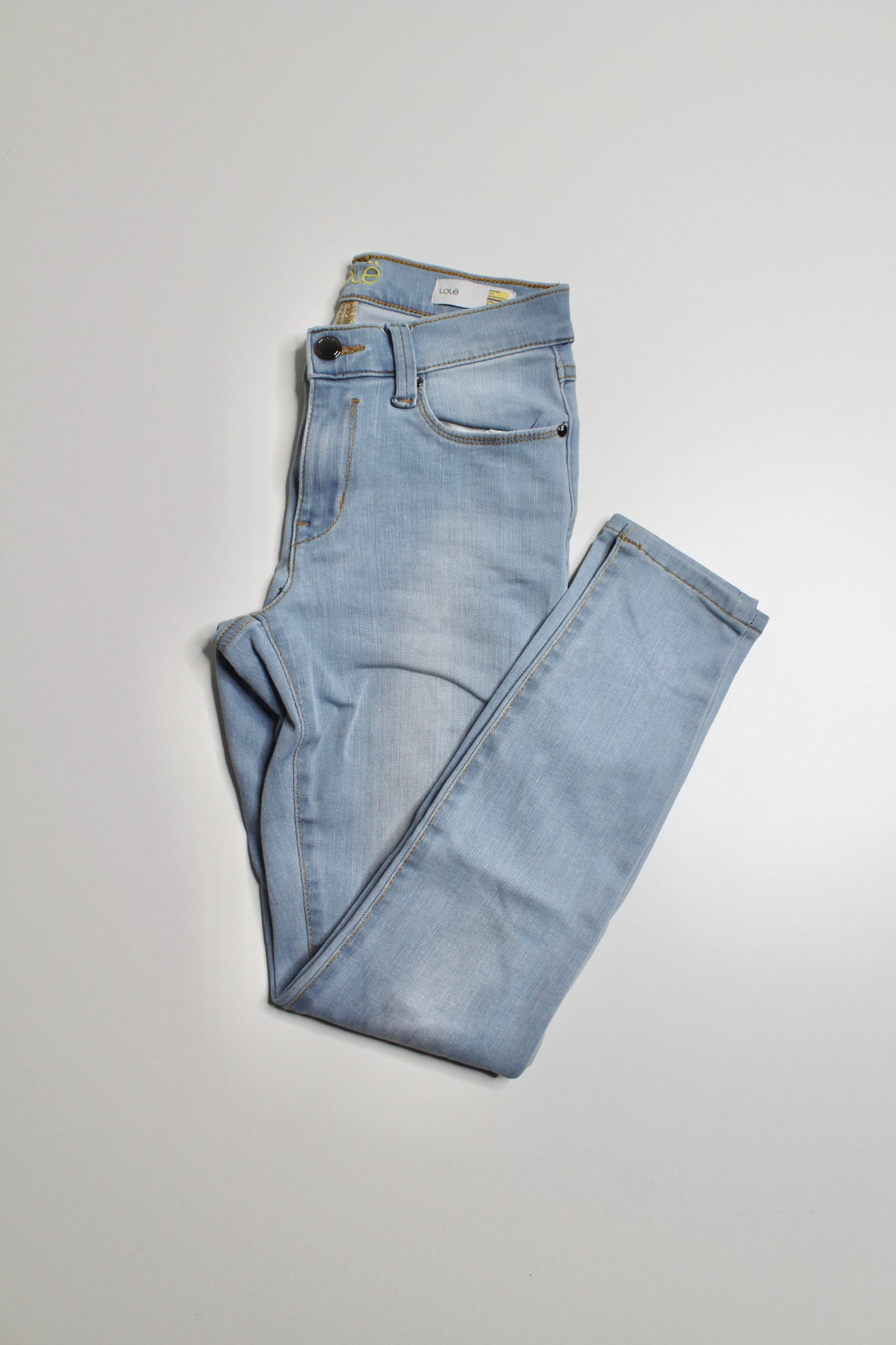 Lolë light wash skinny denim, size 25