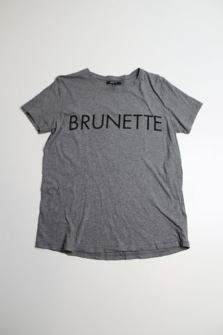Brunette The Label heathered grey ‘BRUNETTE’ t shirt, size xs/s (loose fit)