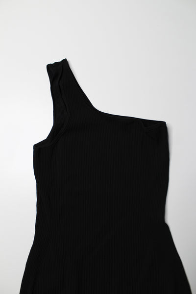 Lululemon black one shoulder ribbed dress, size medium