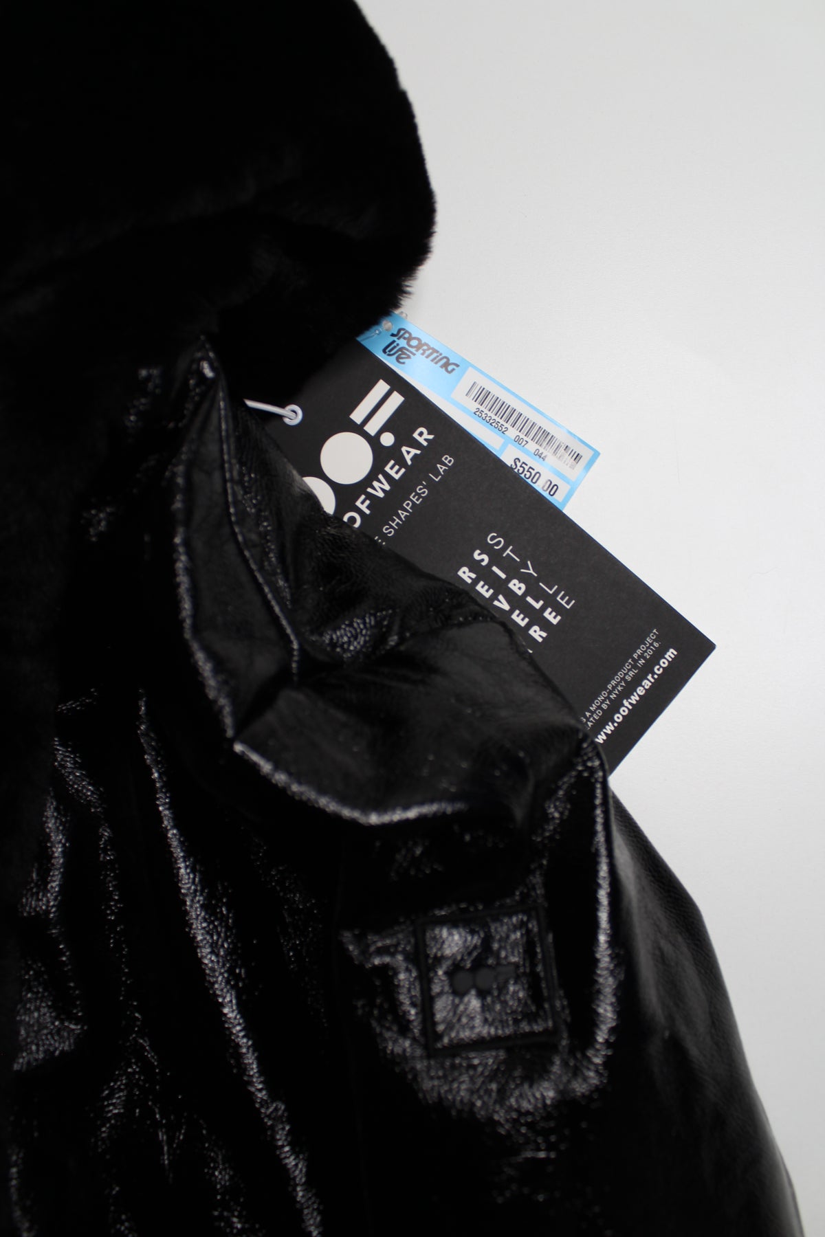 Life Oofwear (Sporting Life) black reversible faux fur ‘Teddy’ coat, Euro size 44 (large) *new with tags