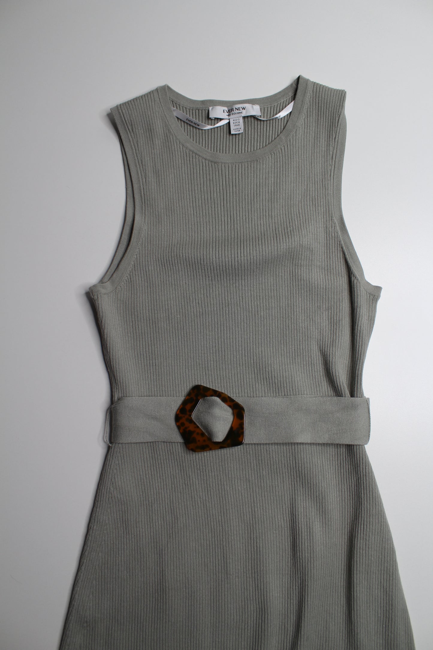 Evernew sage ribbed tank dress, size medium
