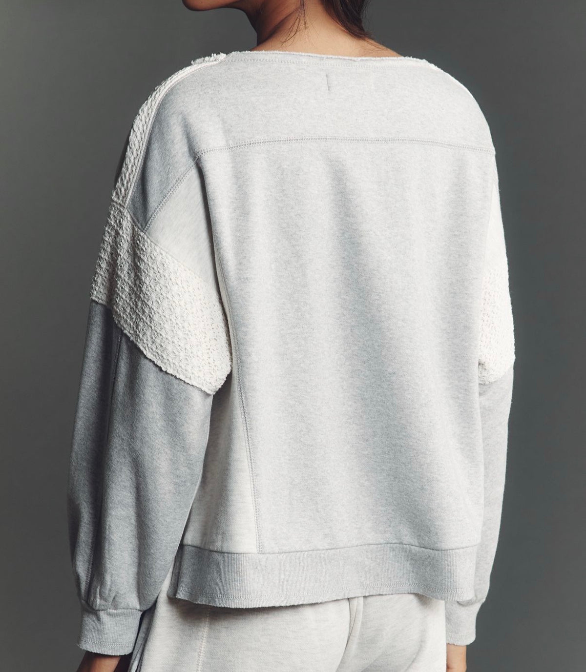 Anthropologie Daily Practice crew-neck lace panel sweatshirt, size xs (oversized) Fits up to medium *matching joggers available