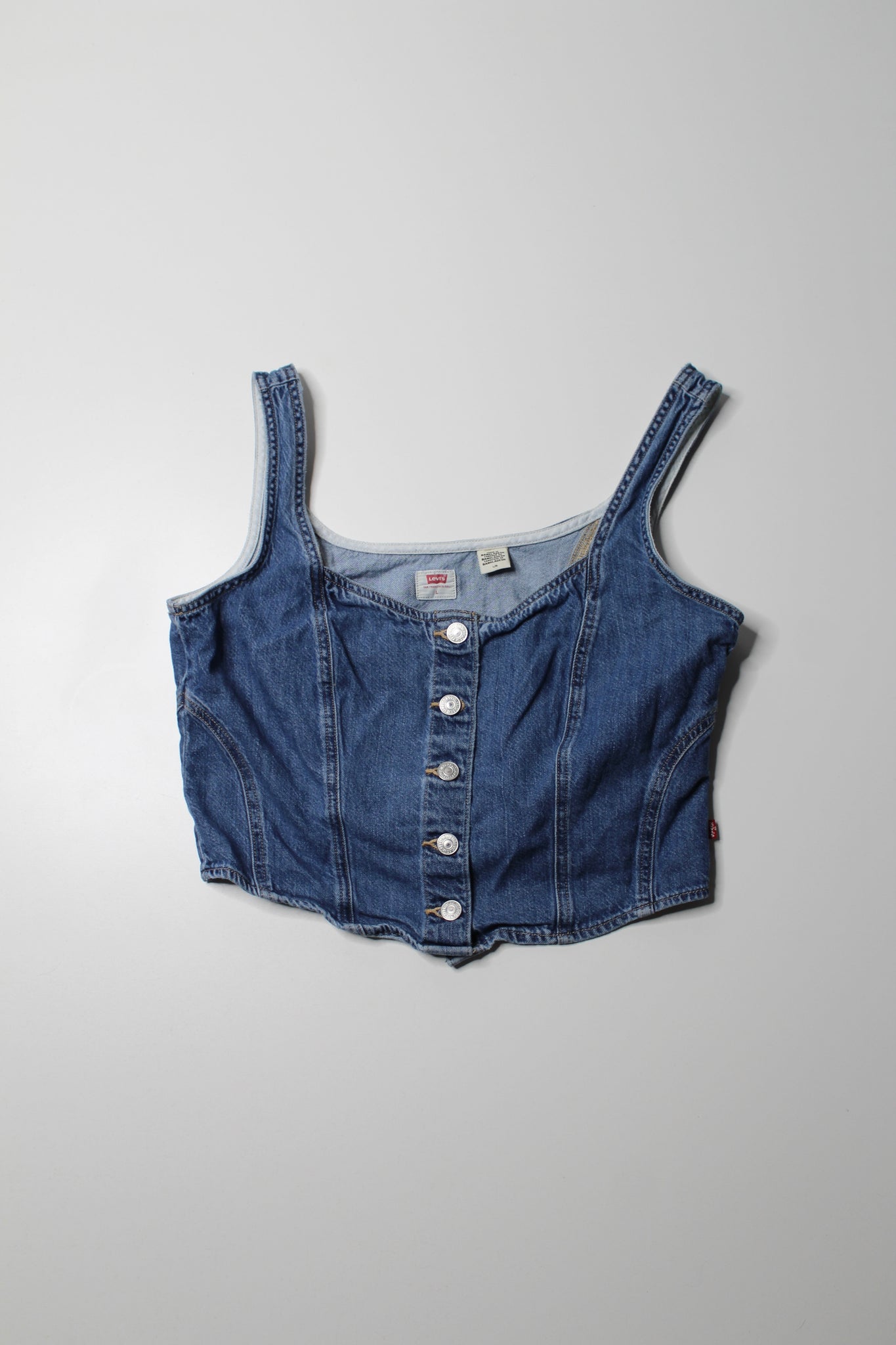 Levi’s alani denim corset top, size large