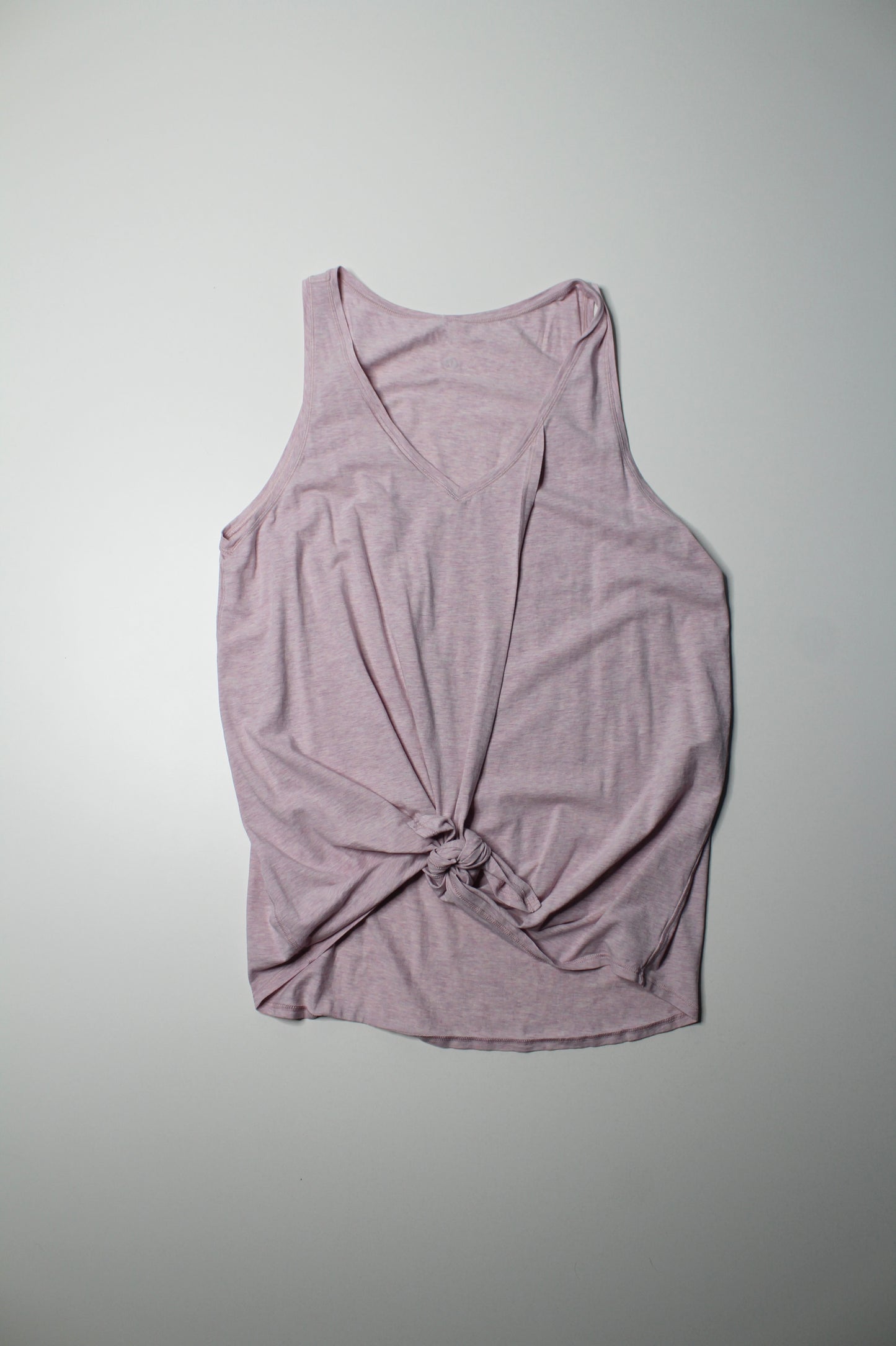 Lululemon heathered pink knot front tank, no size. Fits like 10/12