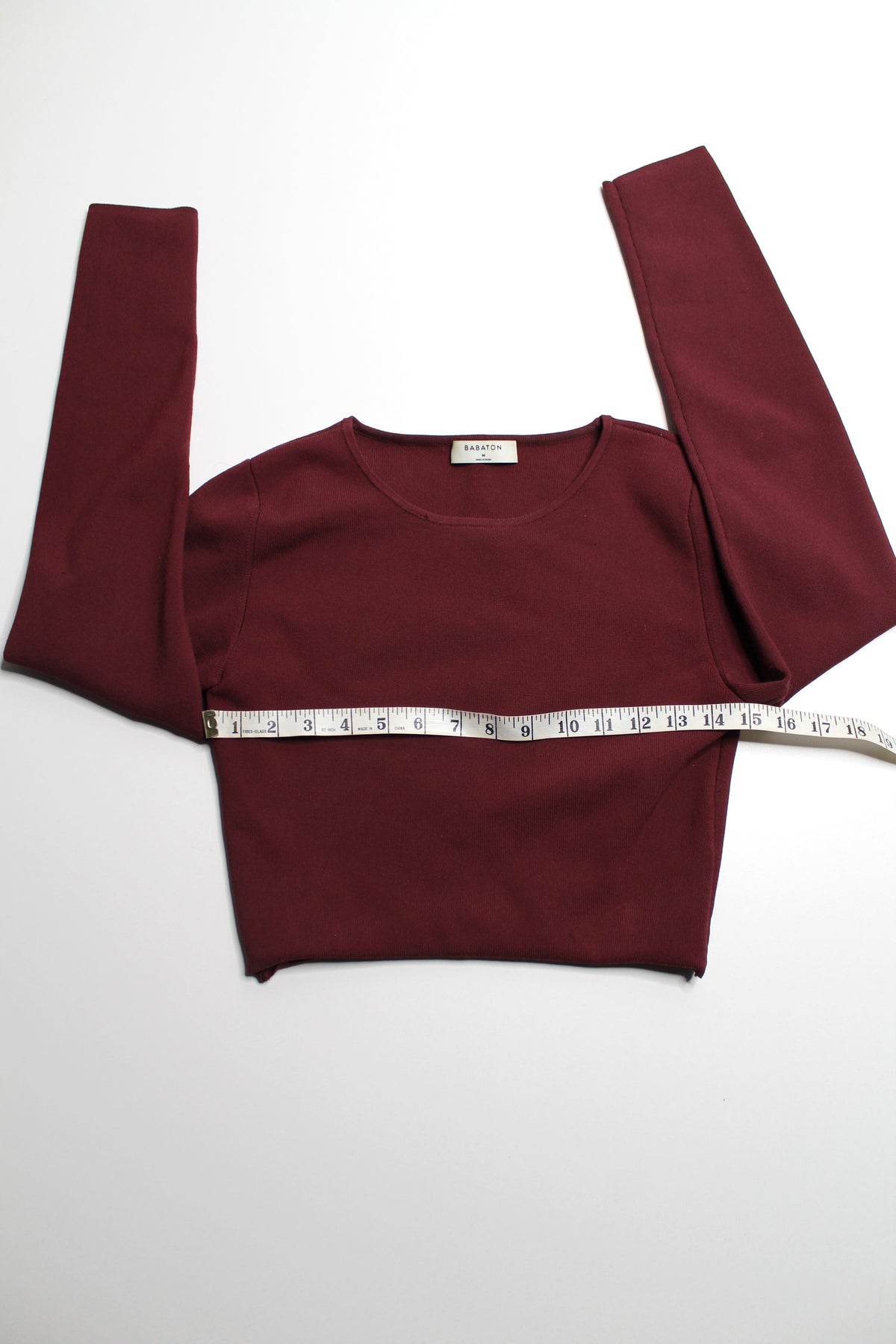 Aritzia Babaton maroon sculpt knit forefront long sleeve, size medium