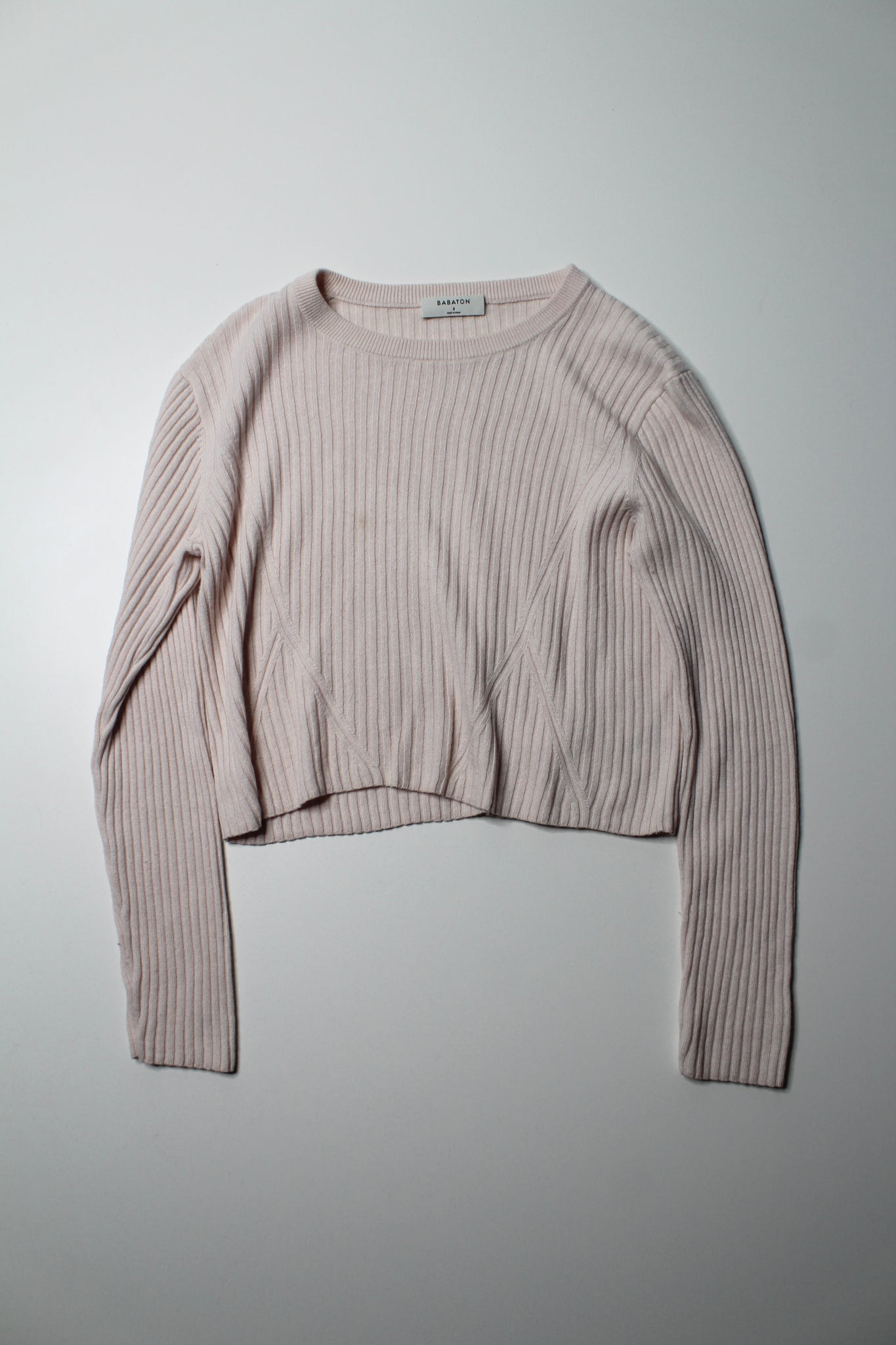 Aritzia Babaton light pink ribbed sweater, size small