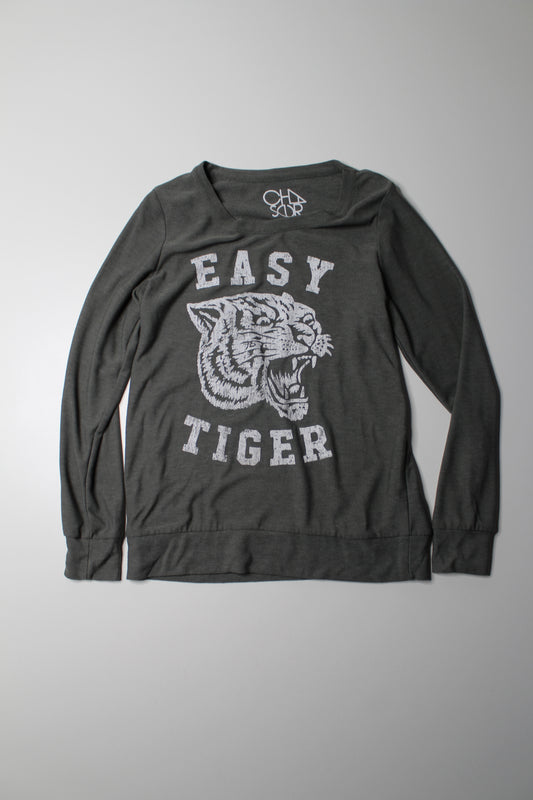 Chaser ‘easy tiger’ grey sweater, size medium