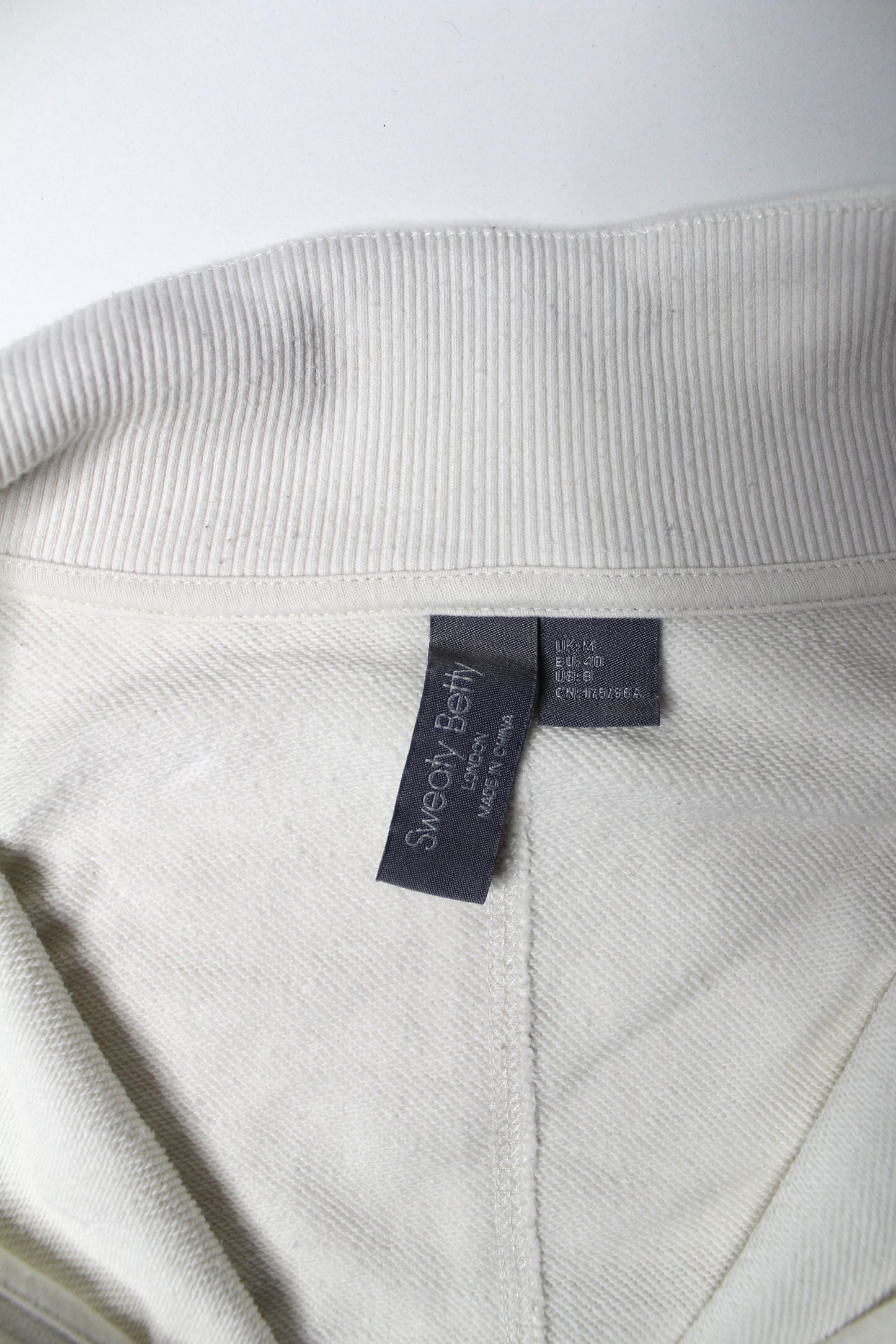 Sweaty Betty cream pullover 1/2 zip sweater, size 8 (size medium)