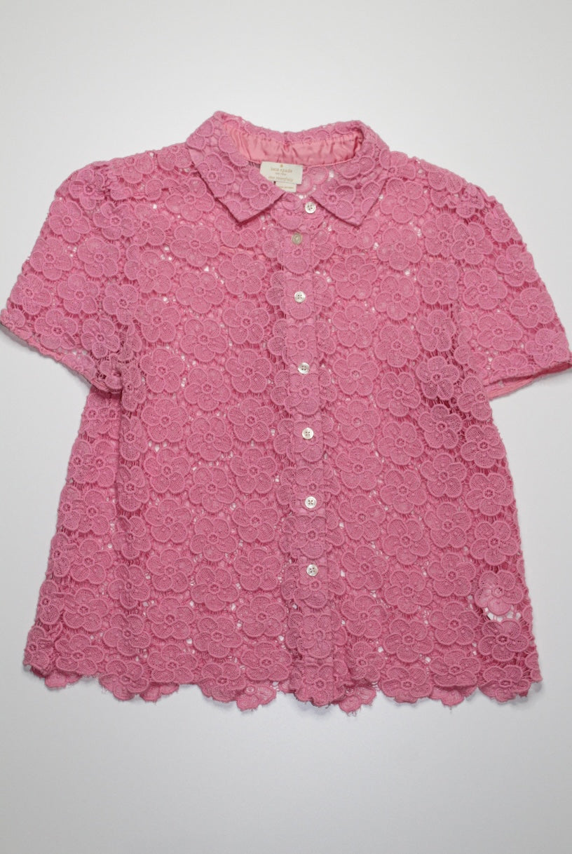 Kate Spade pink bloom flower lace top, size medium (additional 50% off)