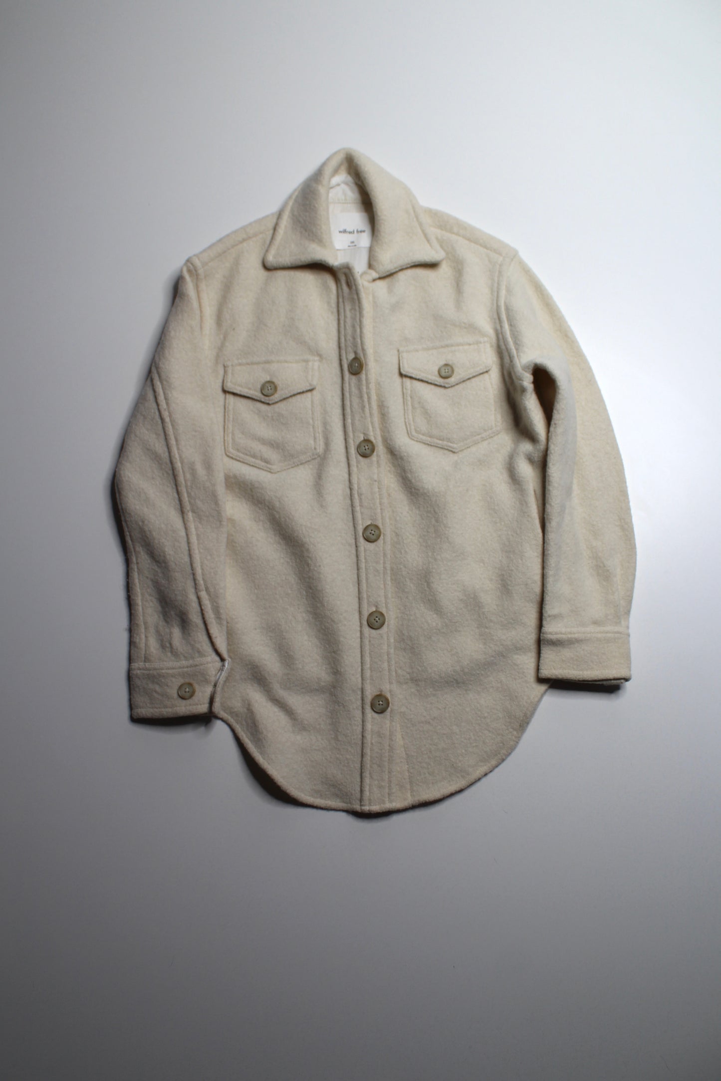 Aritzia wilfred free cream shacket, size xxs (oversized fit)