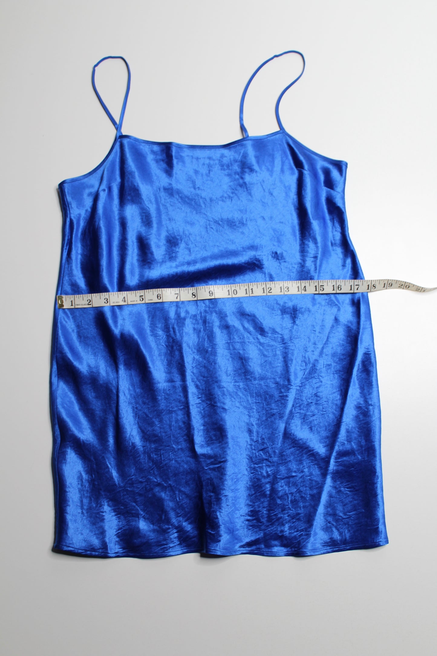 Aritzia Wilfred blue mini slip dress, size small