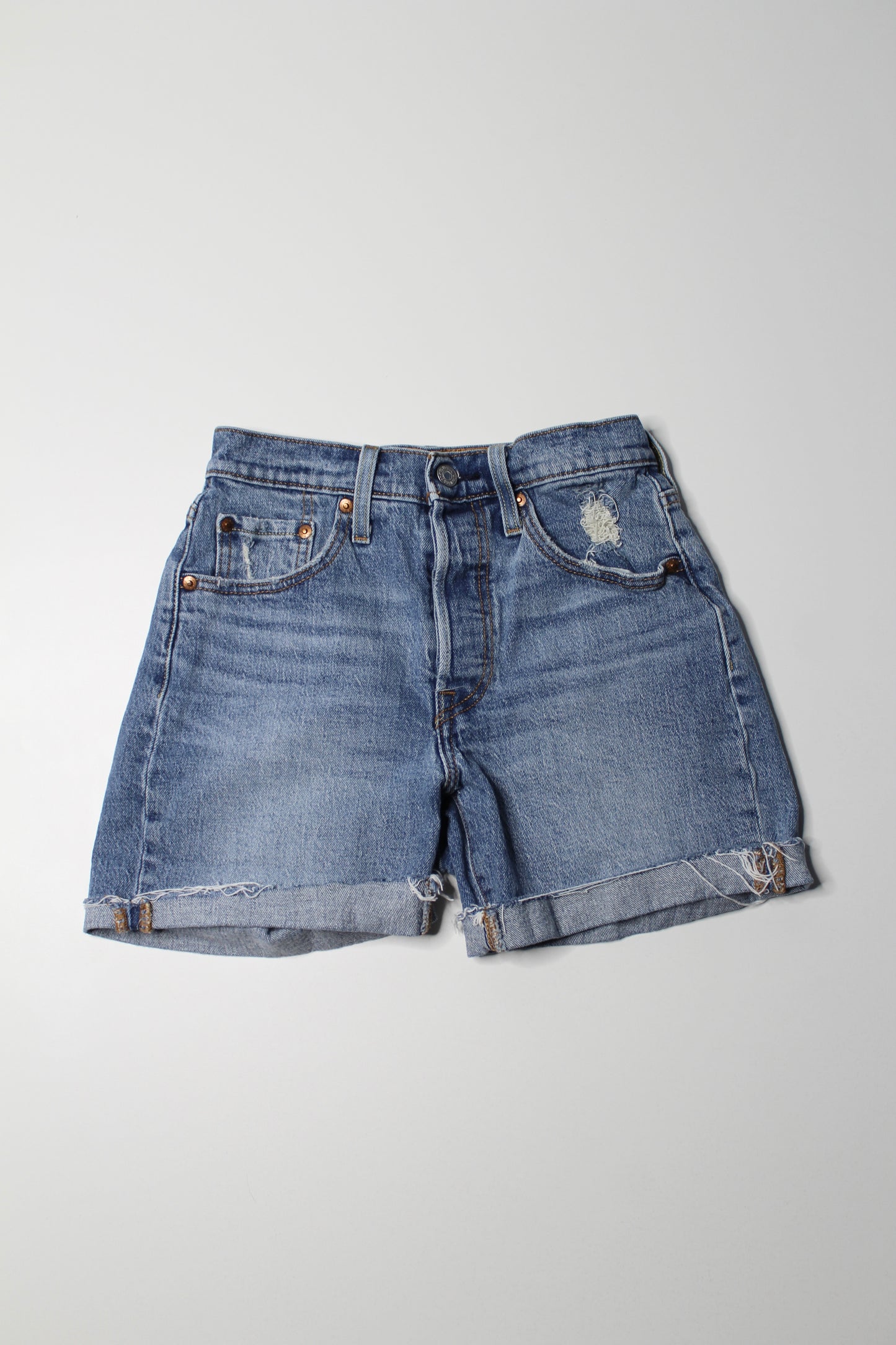 Levi’s high rise cut off jean shorts, size 24