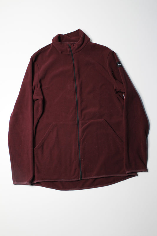 Rowe maroon fleece zip up jacket, size xl