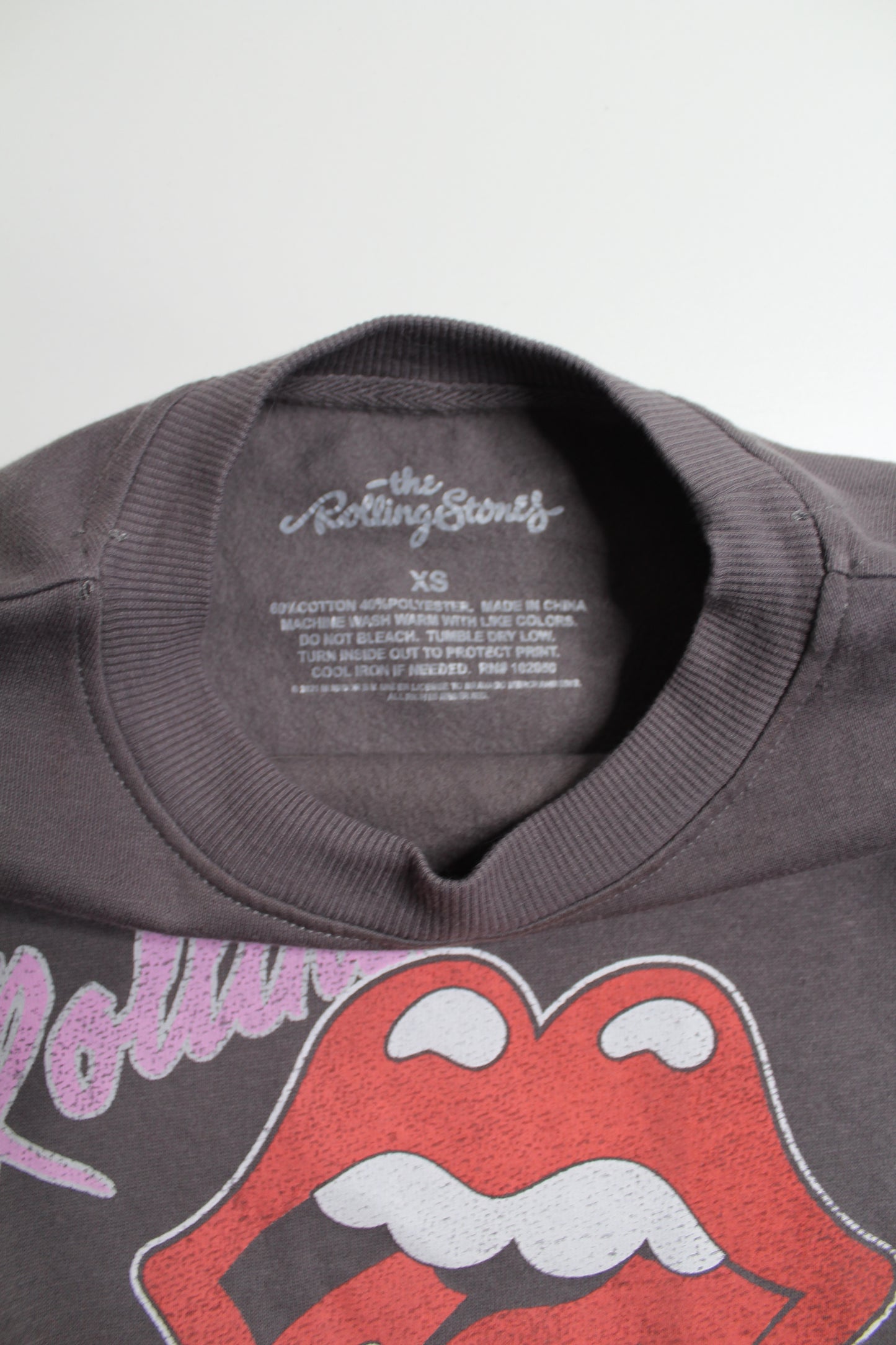 The Rolling Stones grey lightweight crew neck sweater, size xs (relaxed fit)  (price reduced: was $30)