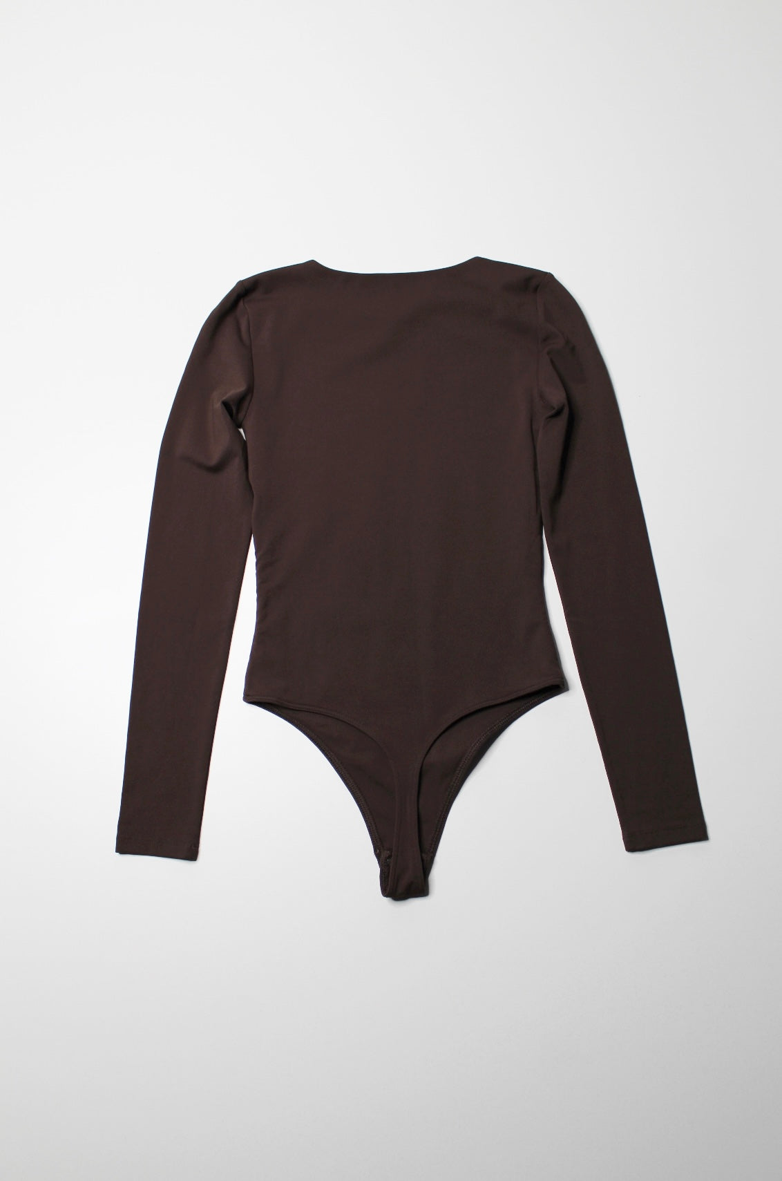 Aritzia babaton dark brown ‘contour crew’ long sleeve bodysuit, size xs