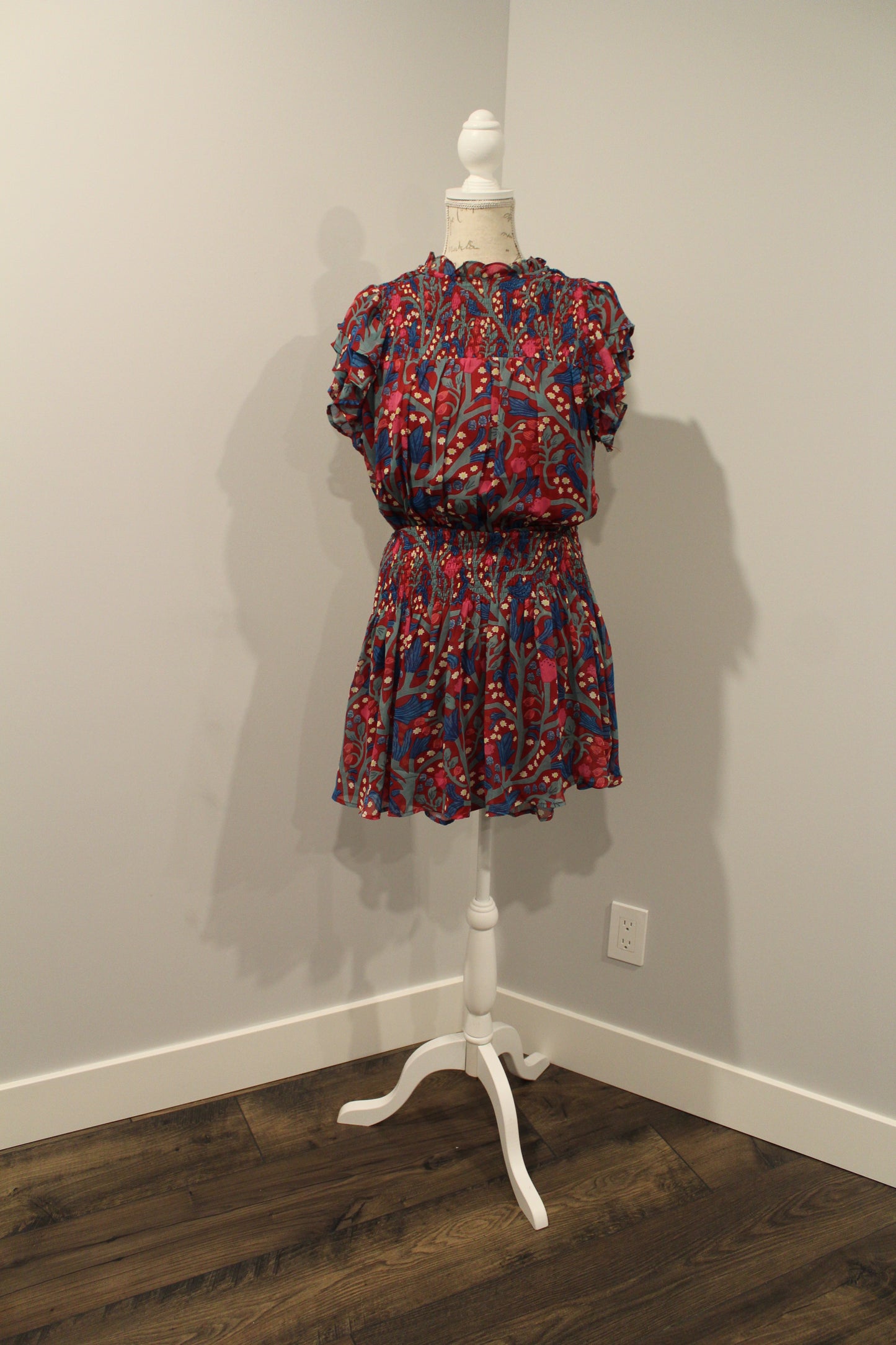 Entro multi color smocked dress, size small (additional 30% off)