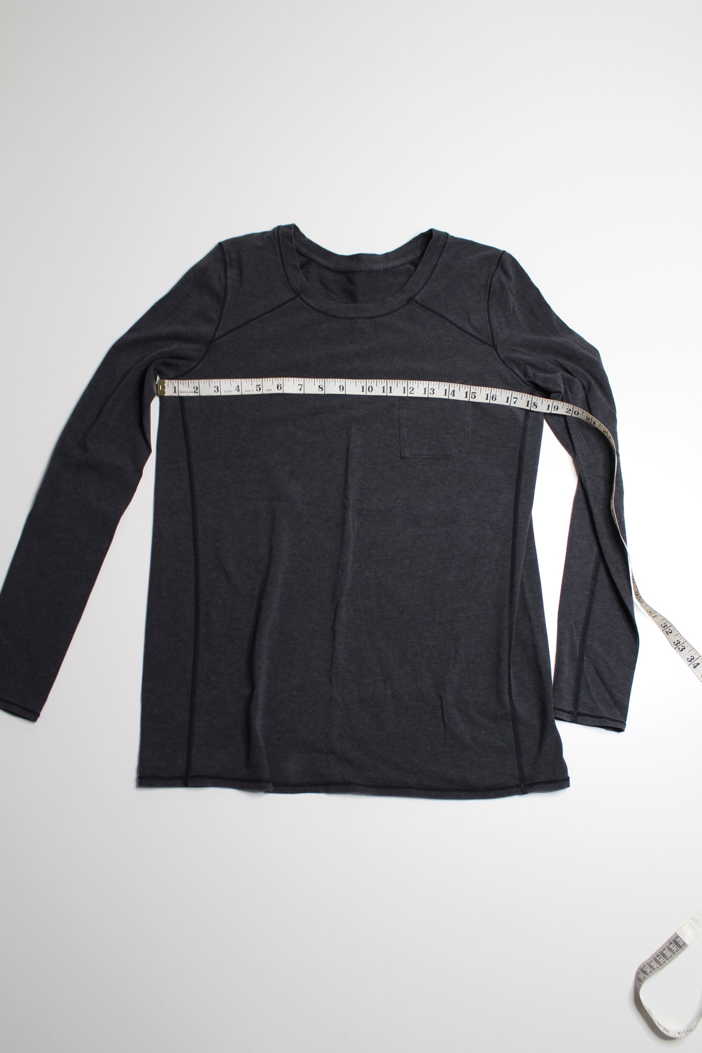 Lululemon grey pima cotton long sleeve, no size, fits 6/8