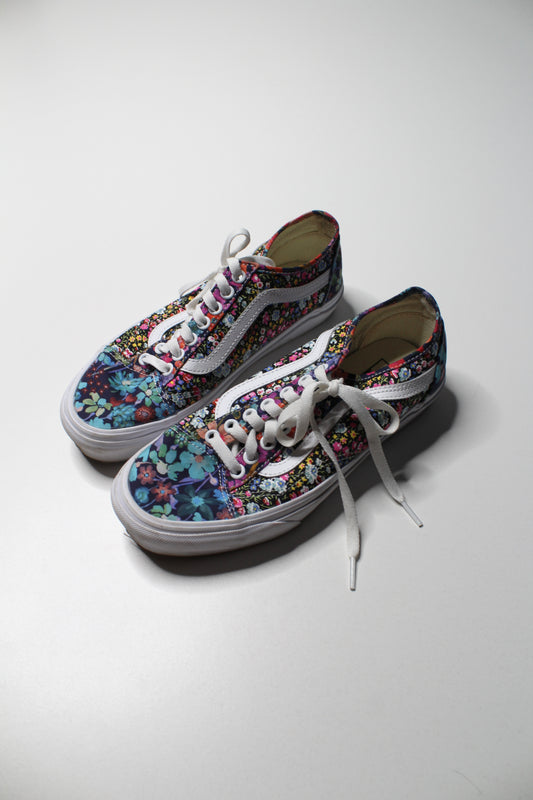 VANS x Liberty of London floral old Skool lace up/grey sneakers, size 8