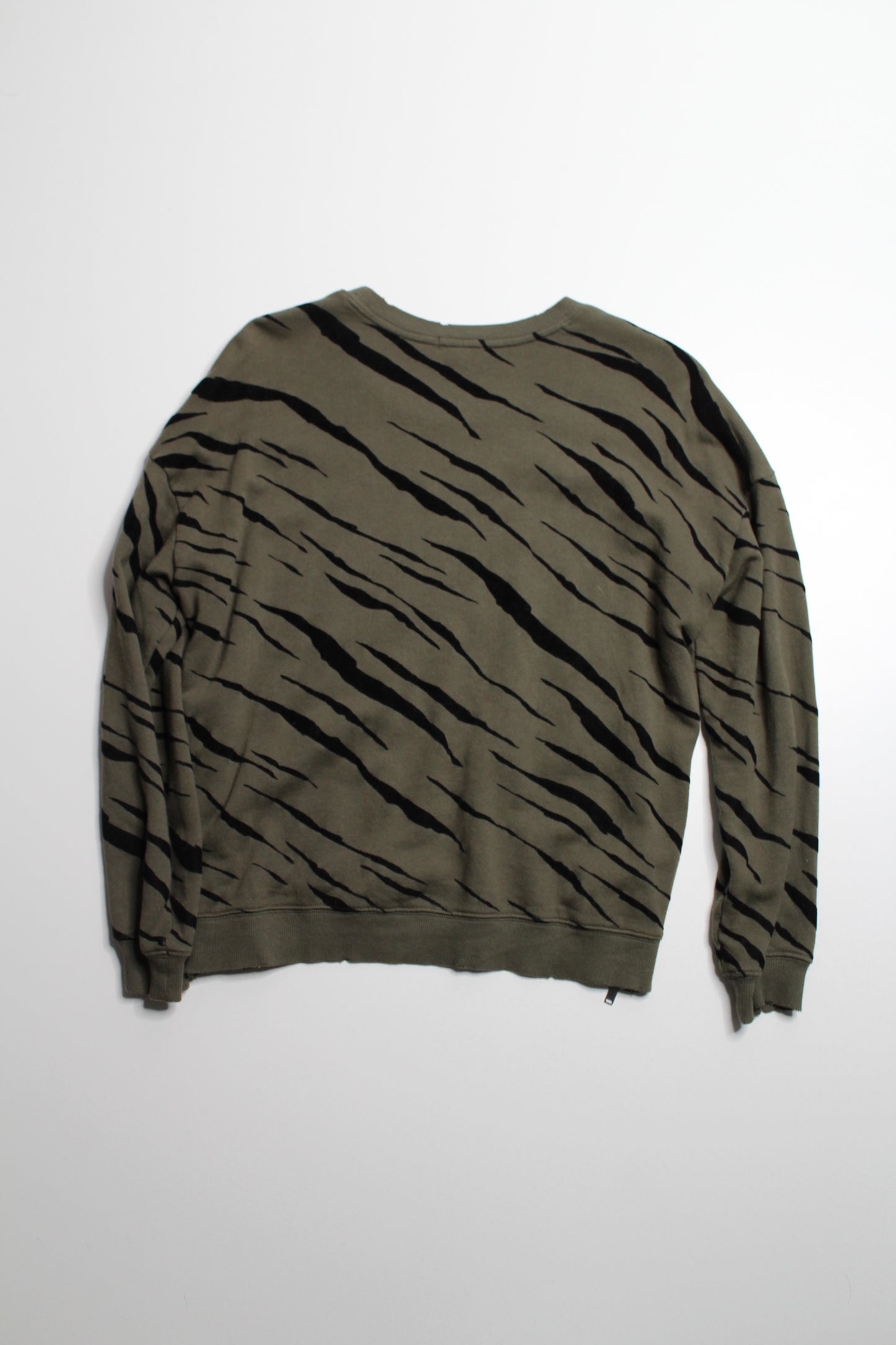 Rails olive/black ‘Marlo’ flocked tiger sweater, size small