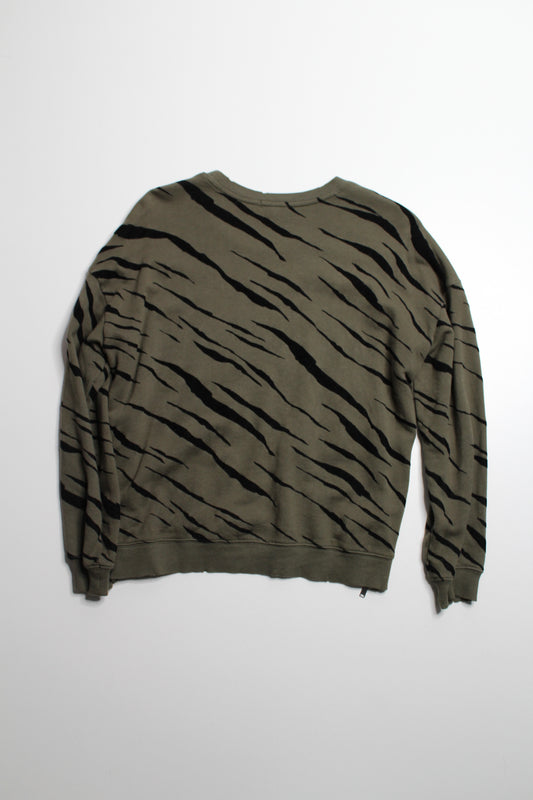 Rails olive/black ‘Marlo’ flocked tiger sweater, size small
