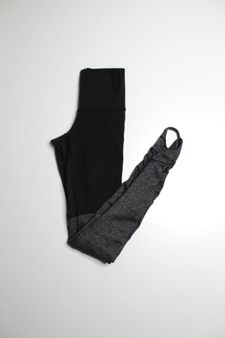Lululemon grey/black high rise stirrup wunder under leggings, size 4 *special edition
